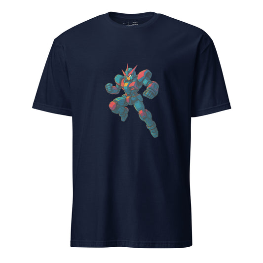 Neon Overdrive Mk-09 - Mecha Warrior - Short-Sleeve Unisex T-Shirt - Graphic Tee - Navy - Front