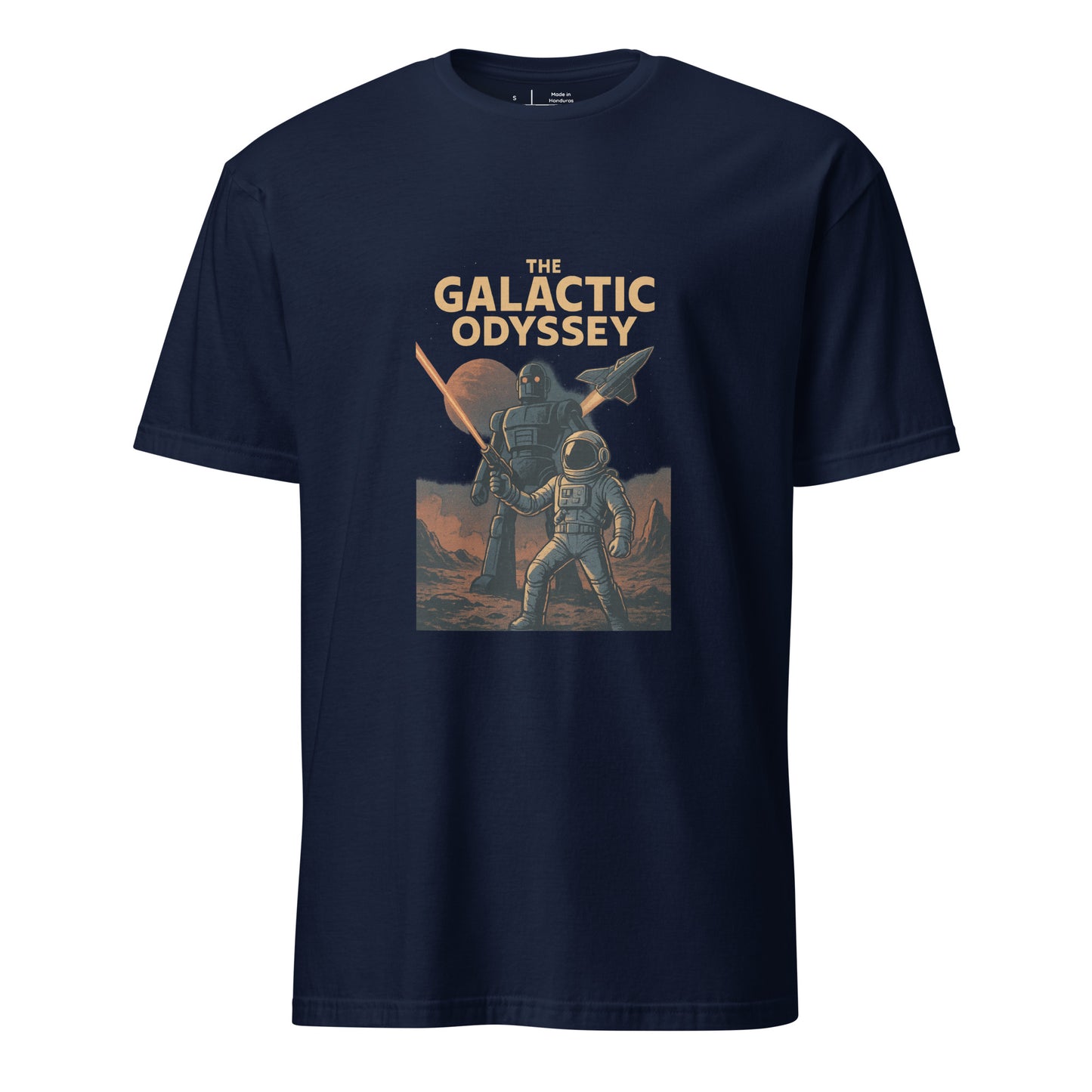 Galactic Odyssey - Sci-Fi Adventure - Short-Sleeve Unisex T-Shirt - Graphic Tee - Navy - Front