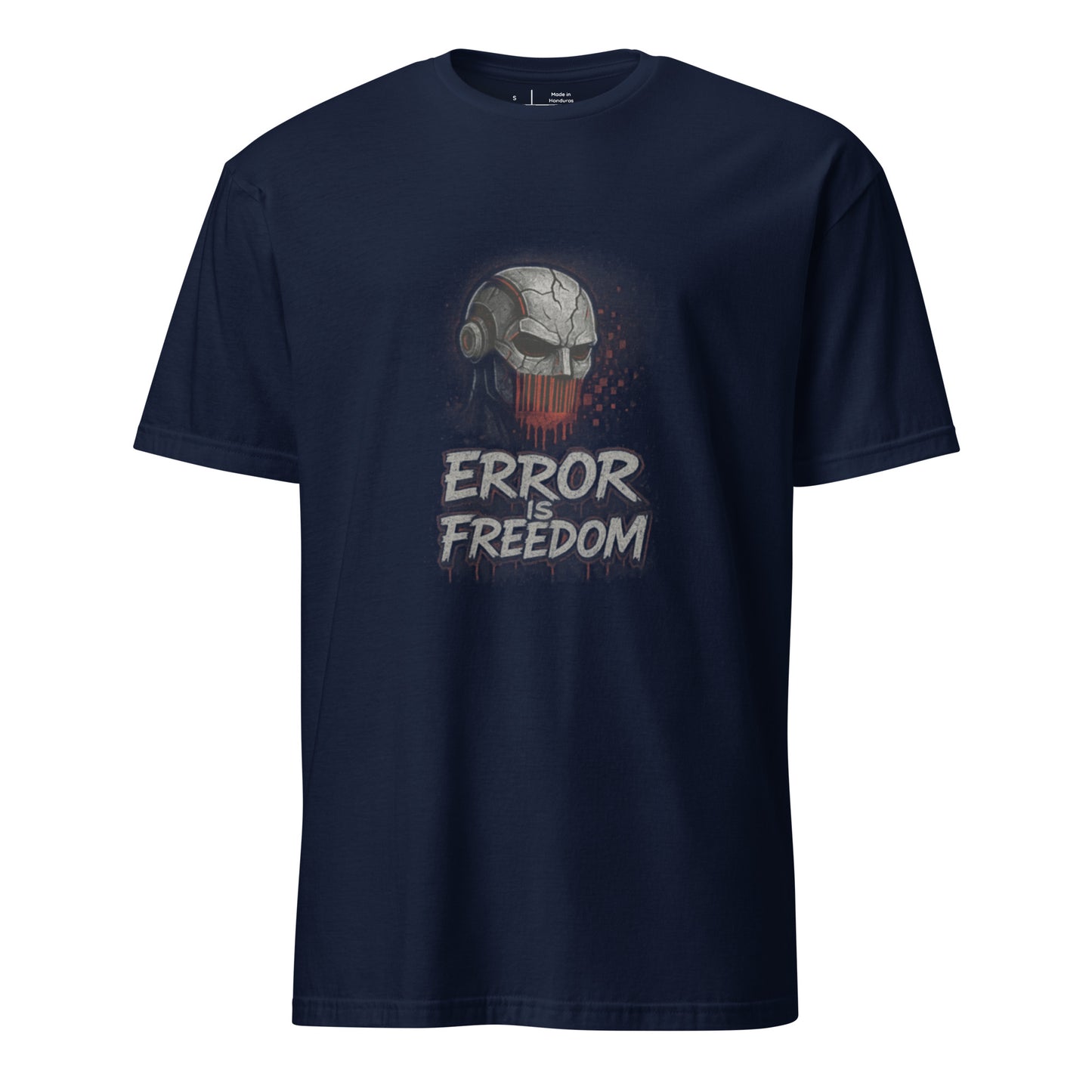 Error is Freedom - Cyberpunk Edge - Short-Sleeve Unisex T-Shirt - Graphic Tee - Navy - Front