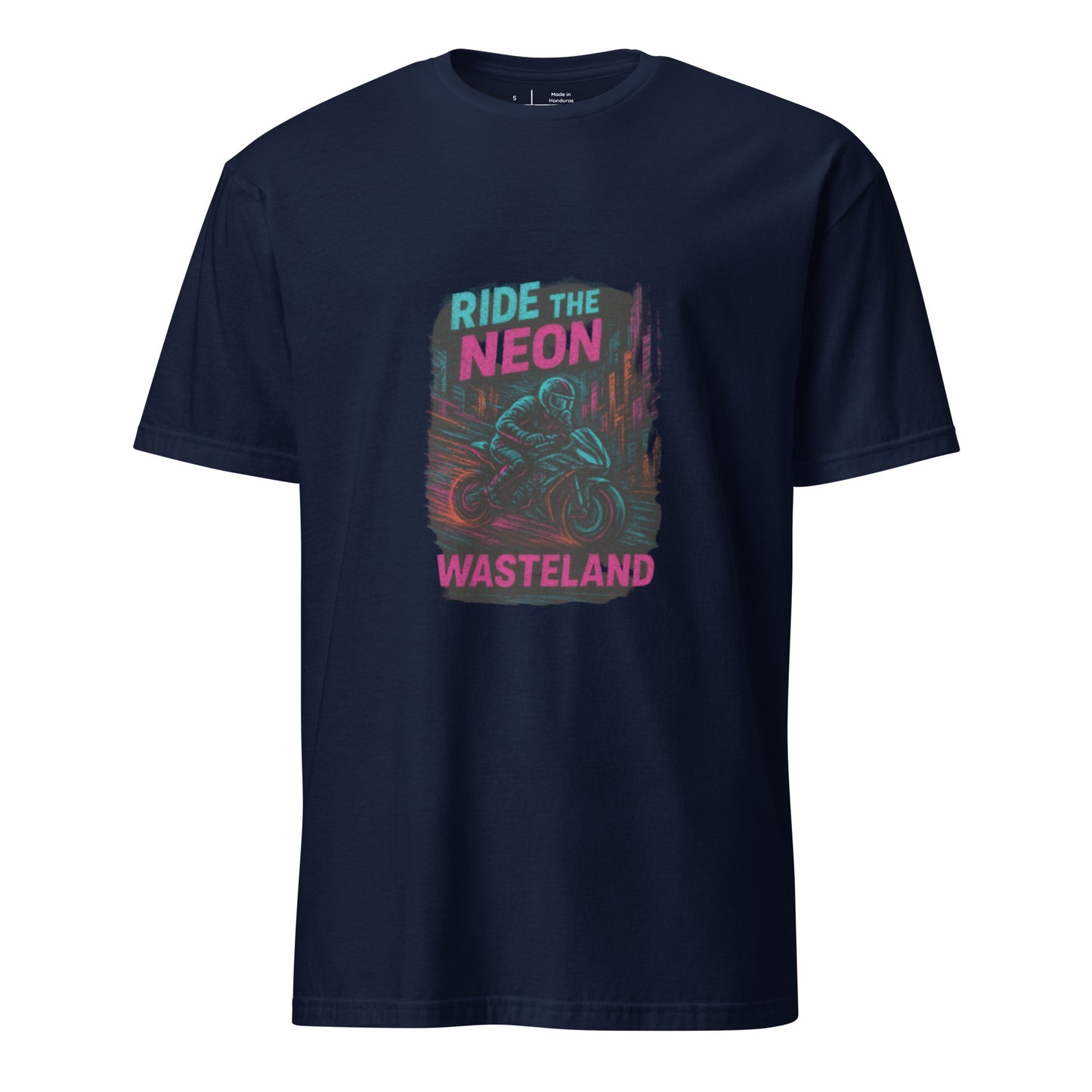 Neon Wasteland - Motion Blur - Short-Sleeve Unisex T-Shirt - Graphic Tee - Navy - Front