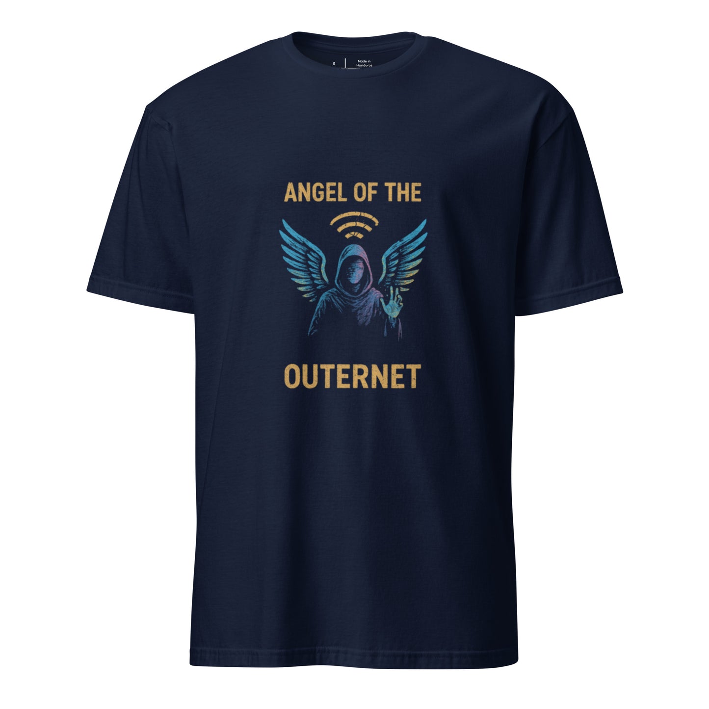 Angel of the Outernet - Winged Hope - Short-Sleeve Unisex T-Shirt - Graphic Tee - Navy - Front