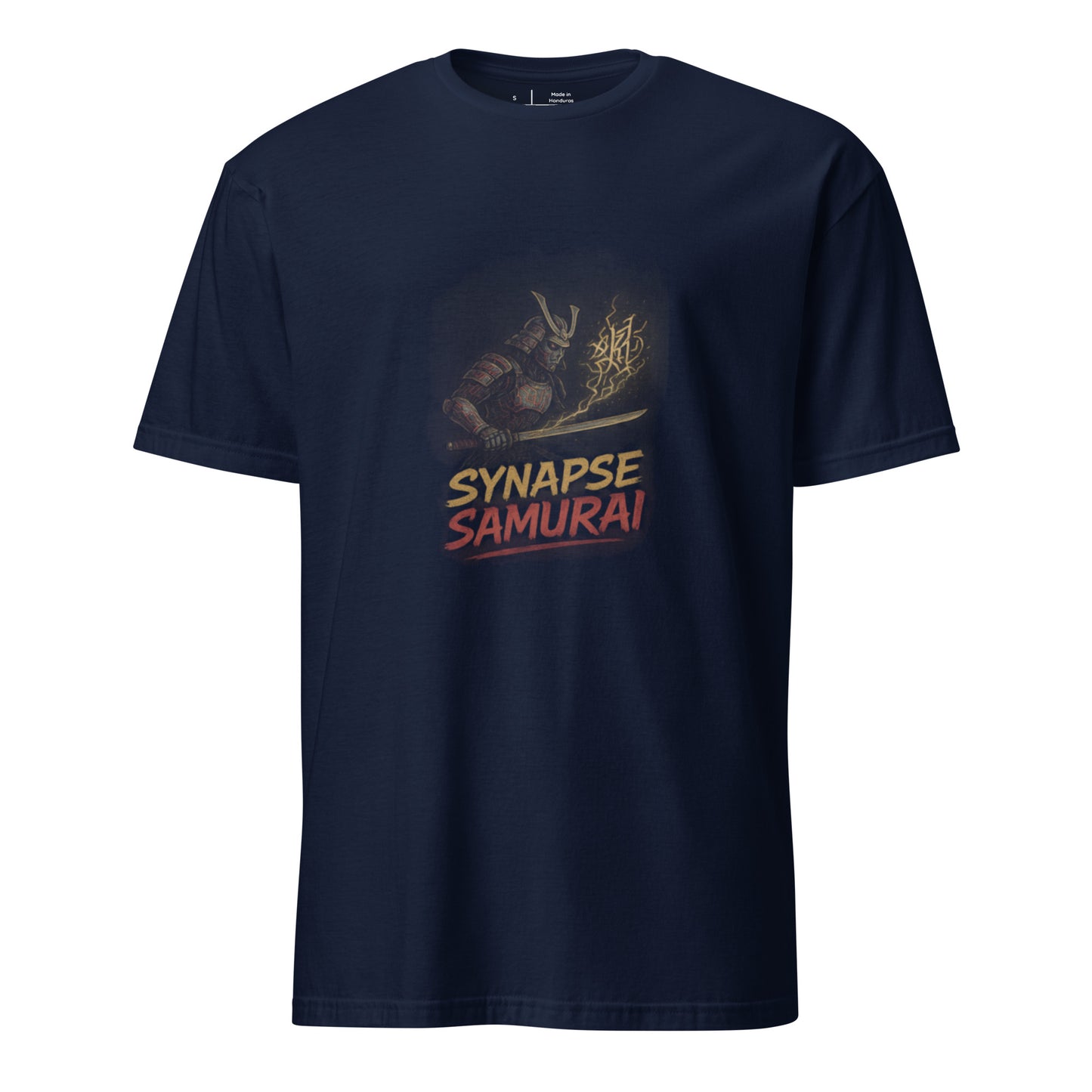 Synapse Samurai - Warrior Spirit - Short-Sleeve Unisex T-Shirt - Graphic Tee - Navy - Front