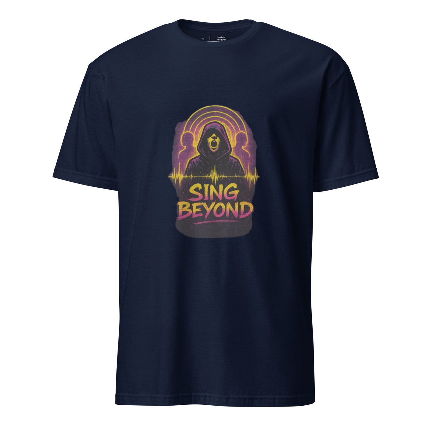 Outernet Choir Phantom - Soundwave Halo - Short-Sleeve Unisex T-Shirt - Graphic Tee - Navy - Front