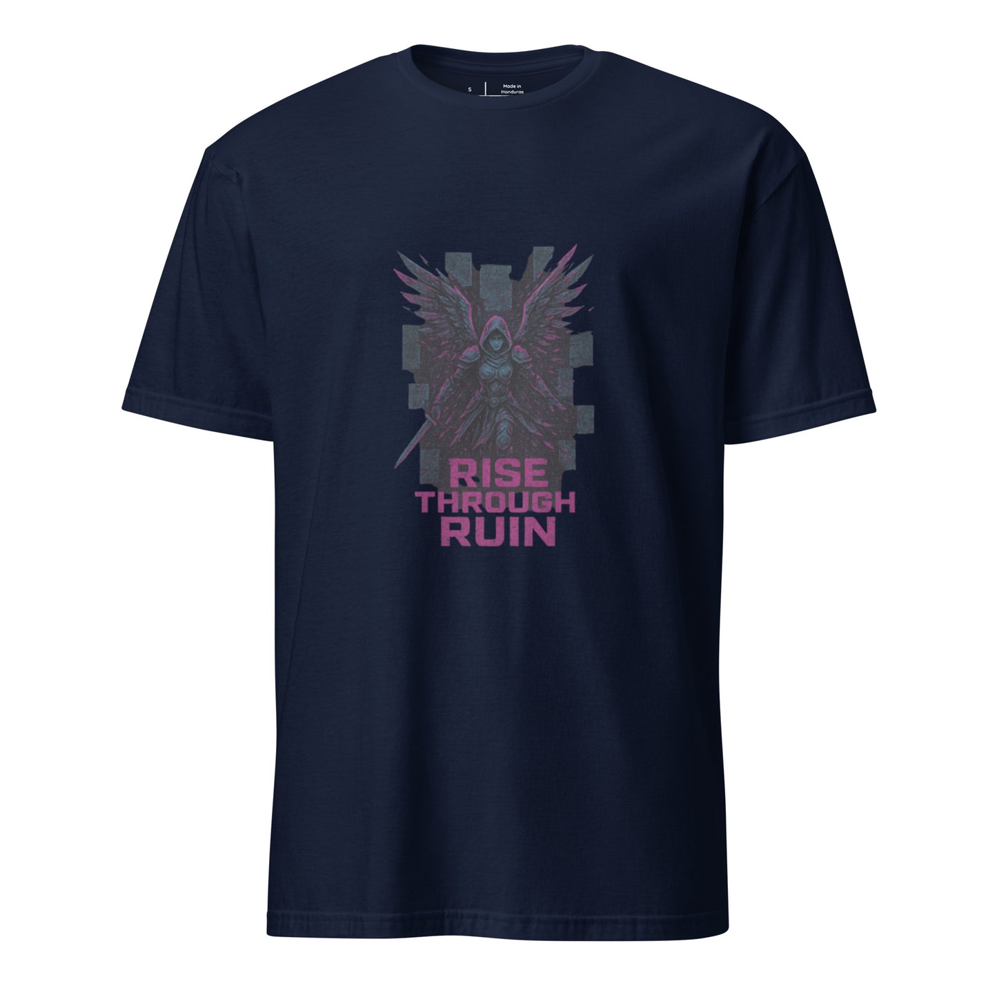 Glitchborne Valkyrie - Strength Through Chaos - Short-Sleeve Unisex T-Shirt - Graphic Tee - Navy - Front