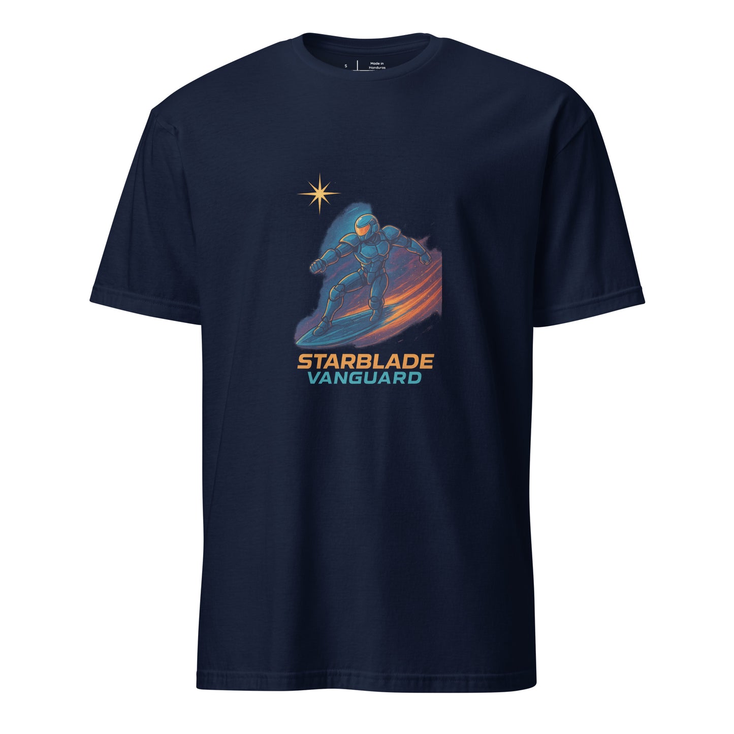 Starblade Vanguard - Cosmic Hero - Short-Sleeve Unisex T-Shirt - Graphic Tee - Navy - Front