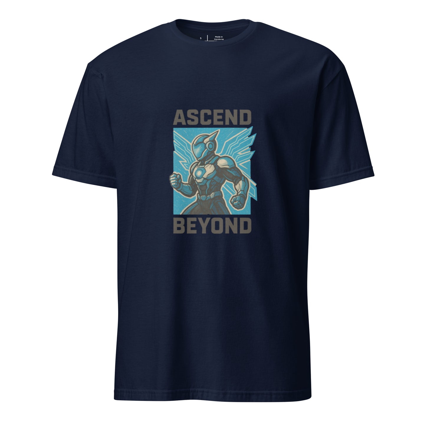 Mechaverse Crusader – Hard-Light Wing Pilot - Short-Sleeve Unisex T-Shirt - Graphic Tee - Navy - Front
