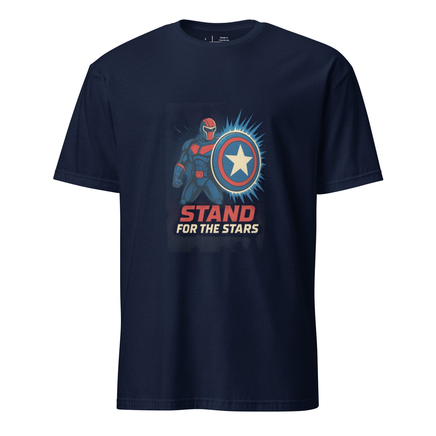 Galactic Sentinel Overwatch – “Stand for the Stars.” - Short-Sleeve Unisex T-Shirt - Graphic Tee - Navy - Front