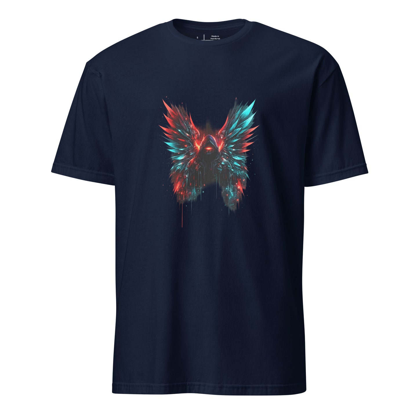 Digital Seraph Riot – Cyber Energy - Short-Sleeve Unisex T-Shirt - Graphic Tee - Navy - Front
