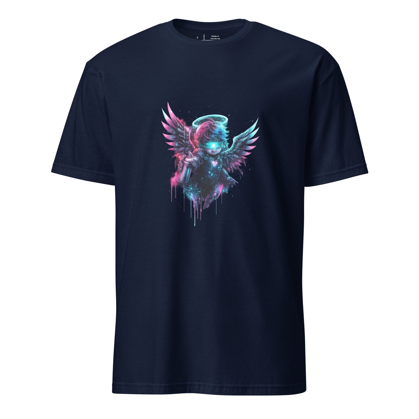 Cyber Cherub Disorder – Playful Graffiti - Short-Sleeve Unisex T-Shirt - Graphic Tee - Navy - Front