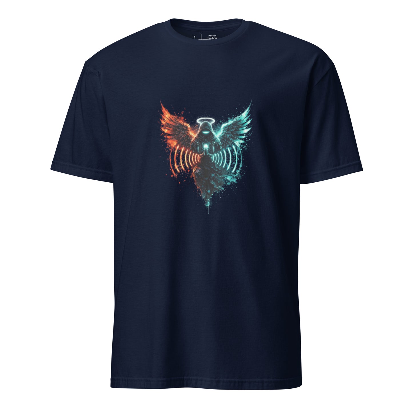 Angel Transmission – Cyber Graffiti - Short-Sleeve Unisex T-Shirt - Graphic Tee - Navy - Front