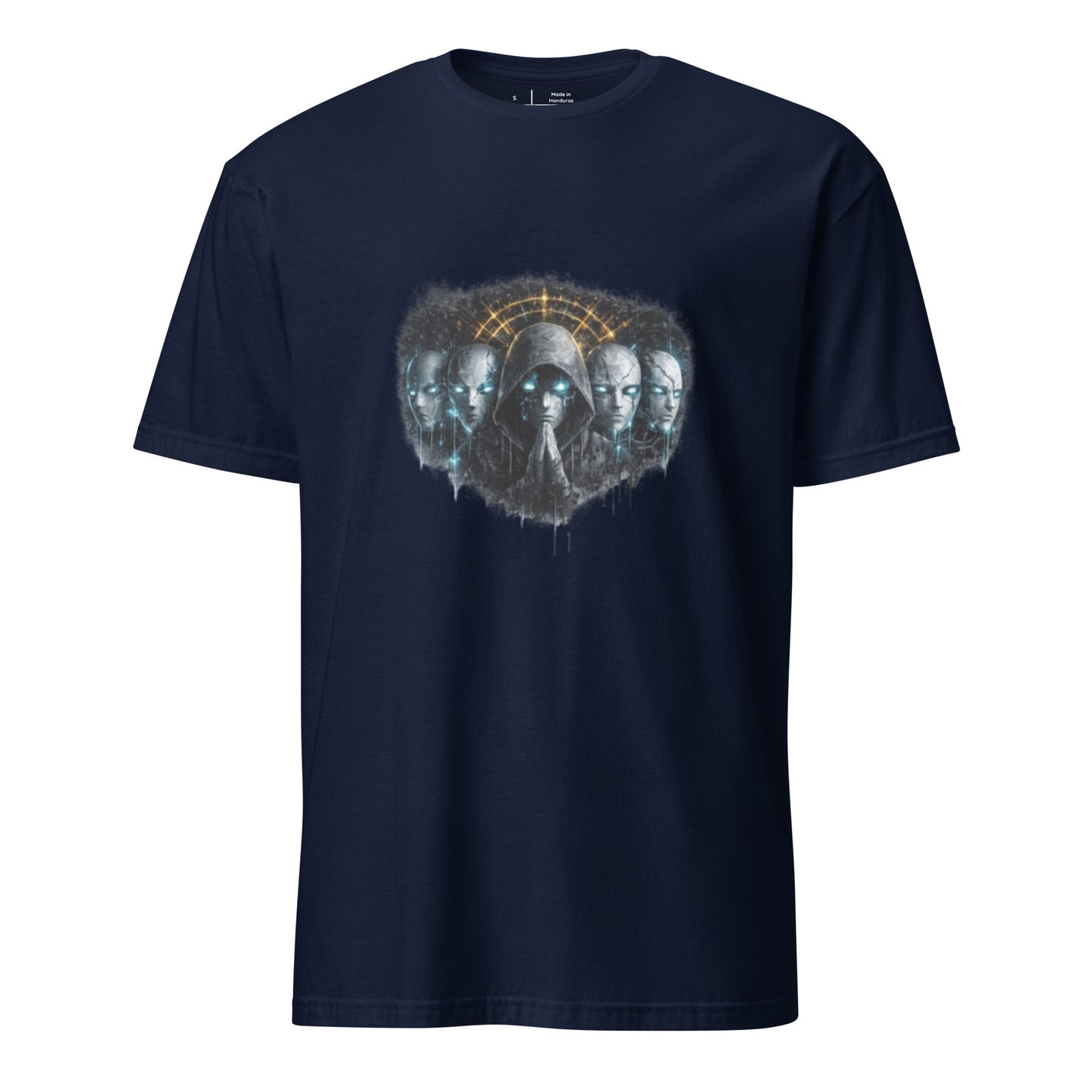Digital Mask Society – Identity & Anonymity - Short-Sleeve Unisex T-Shirt - Graphic Tee - Navy - Front