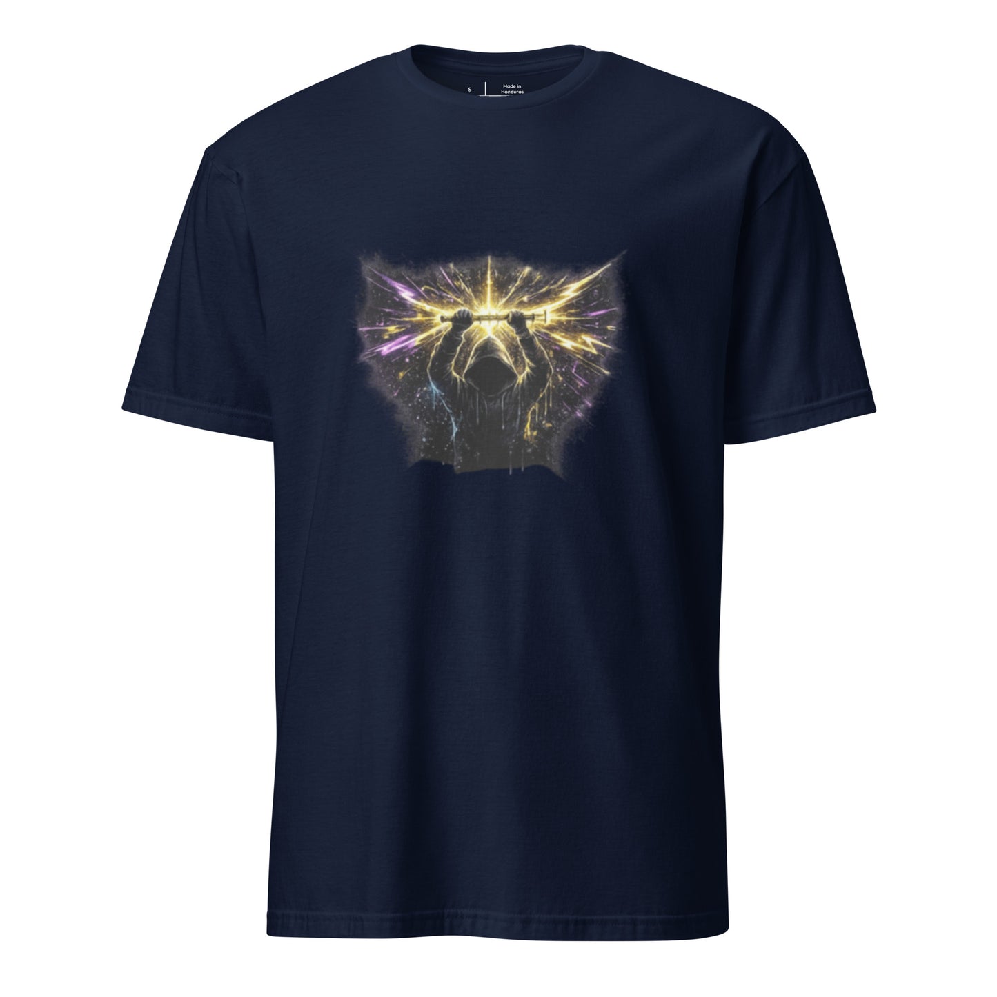 Last Signal Prophet – Cyber Graffiti - Short-Sleeve Unisex T-Shirt - Graphic Tee - Navy - Front