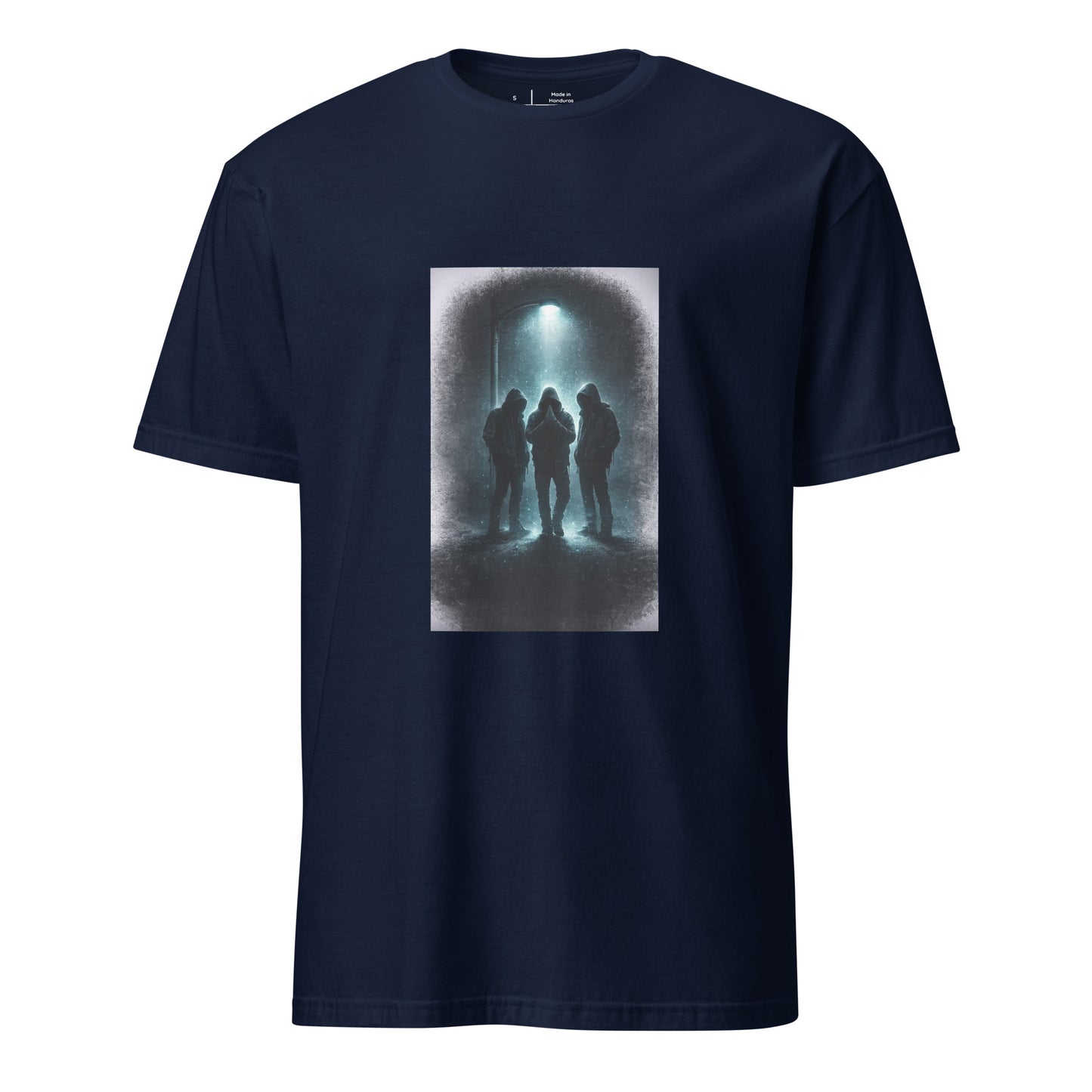 After Midnight Society – Minimal Noir - Short-Sleeve Unisex T-Shirt - Graphic Tee - Navy - Front