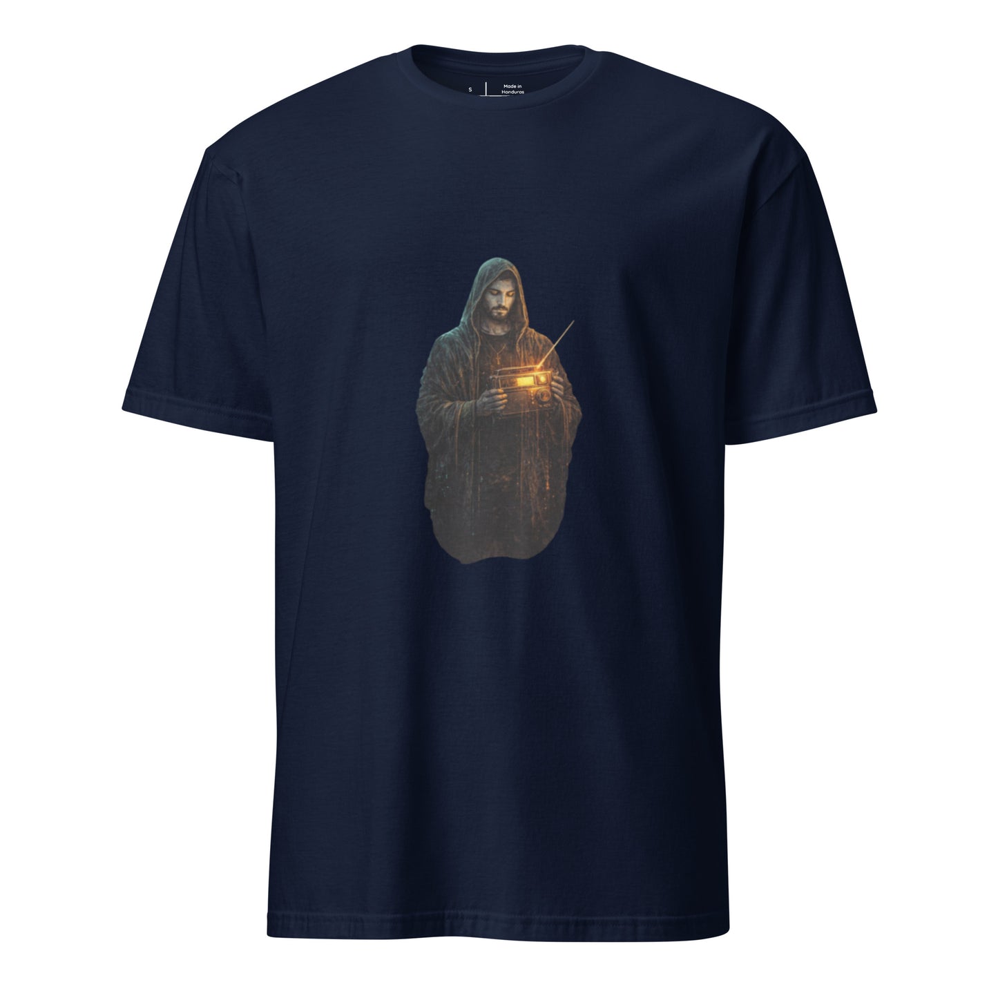 Cover Up Street Saint: Broadcast Faith - Short-Sleeve Unisex T-Shirt - Graphic Tee - Navy - Front