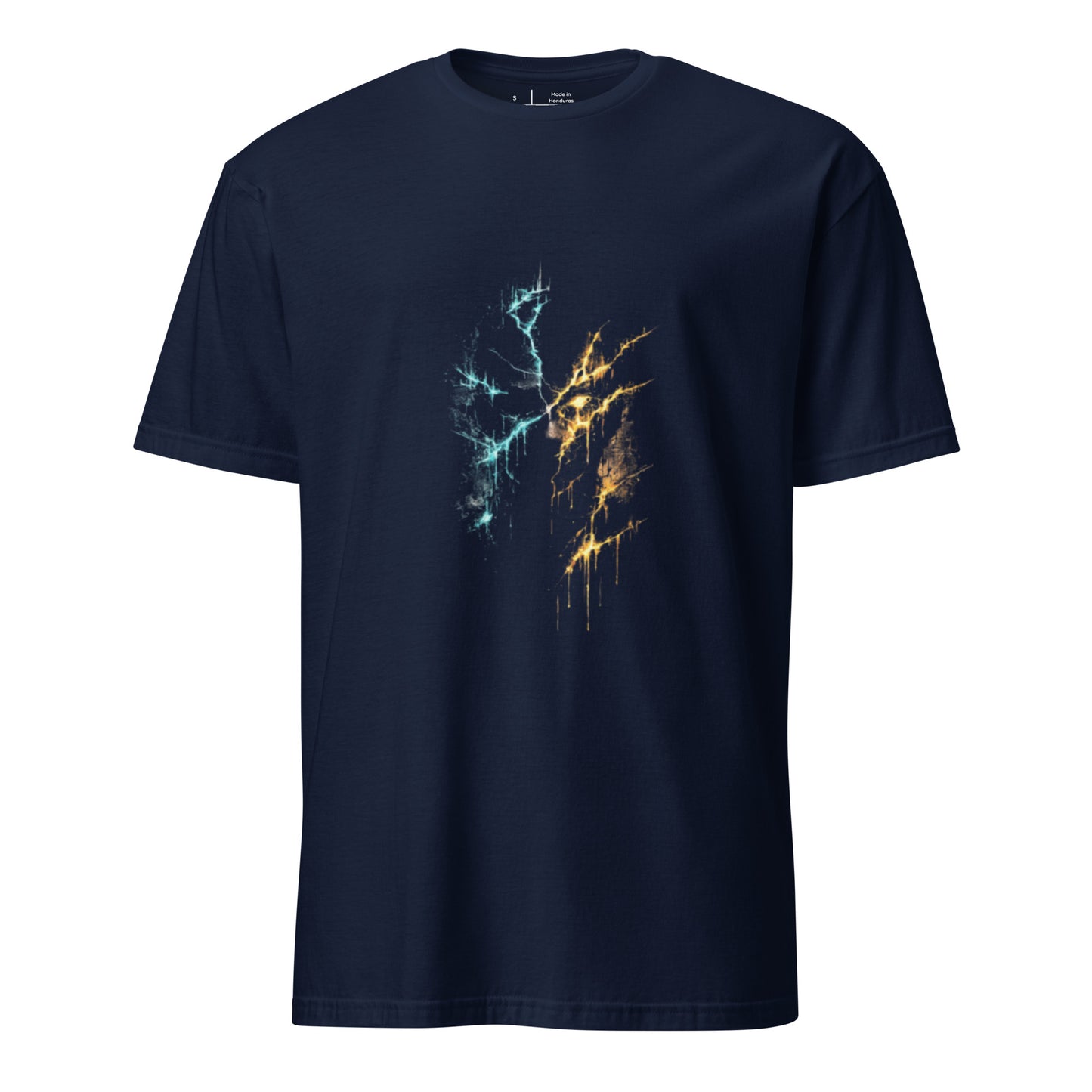 Cover Up Reality Leak – Glitch Realism - Short-Sleeve Unisex T-Shirt - Graphic Tee - Navy - Front
