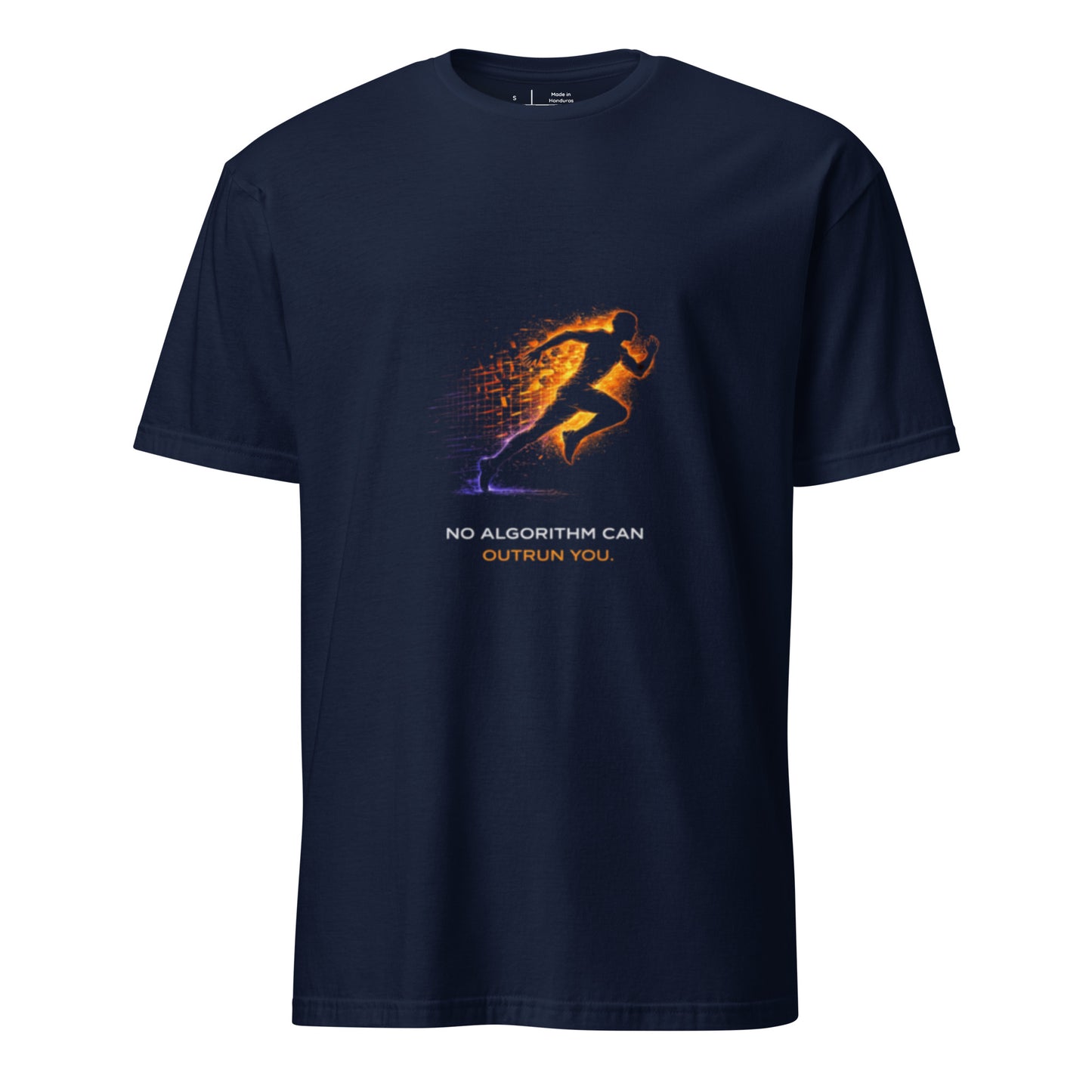 No Algorithm Can Outrun You – Cyber Sport - Short-Sleeve Unisex T-Shirt - Graphic Tee - Navy - Front