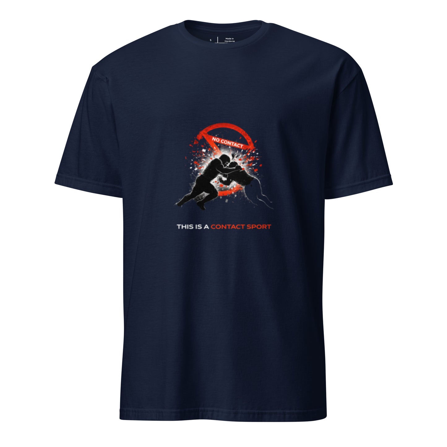 This Is A Contact Sport – Bold Sports - Short-Sleeve Unisex T-Shirt - Graphic Tee - Navy - Front