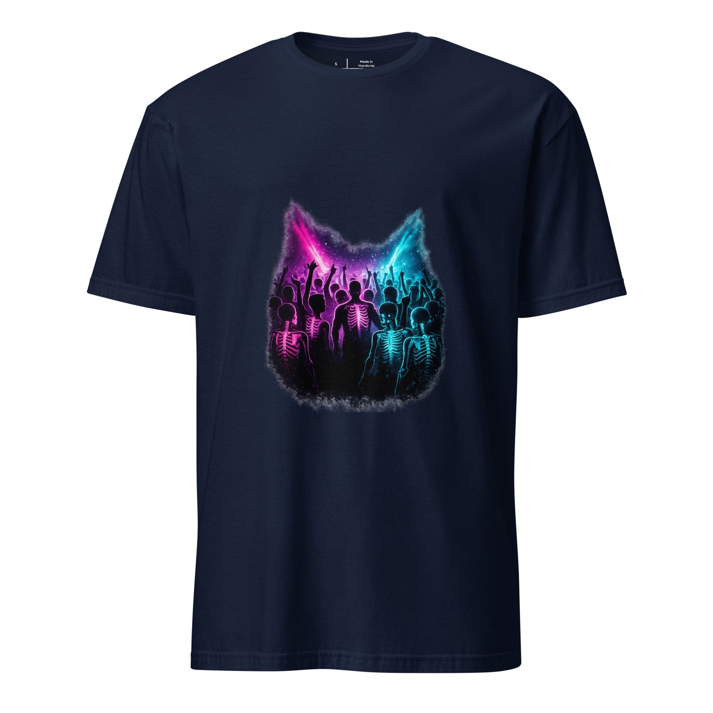 Neon After Midnight – Club Culture - Short-Sleeve Unisex T-Shirt - Graphic Tee - Navy - Front