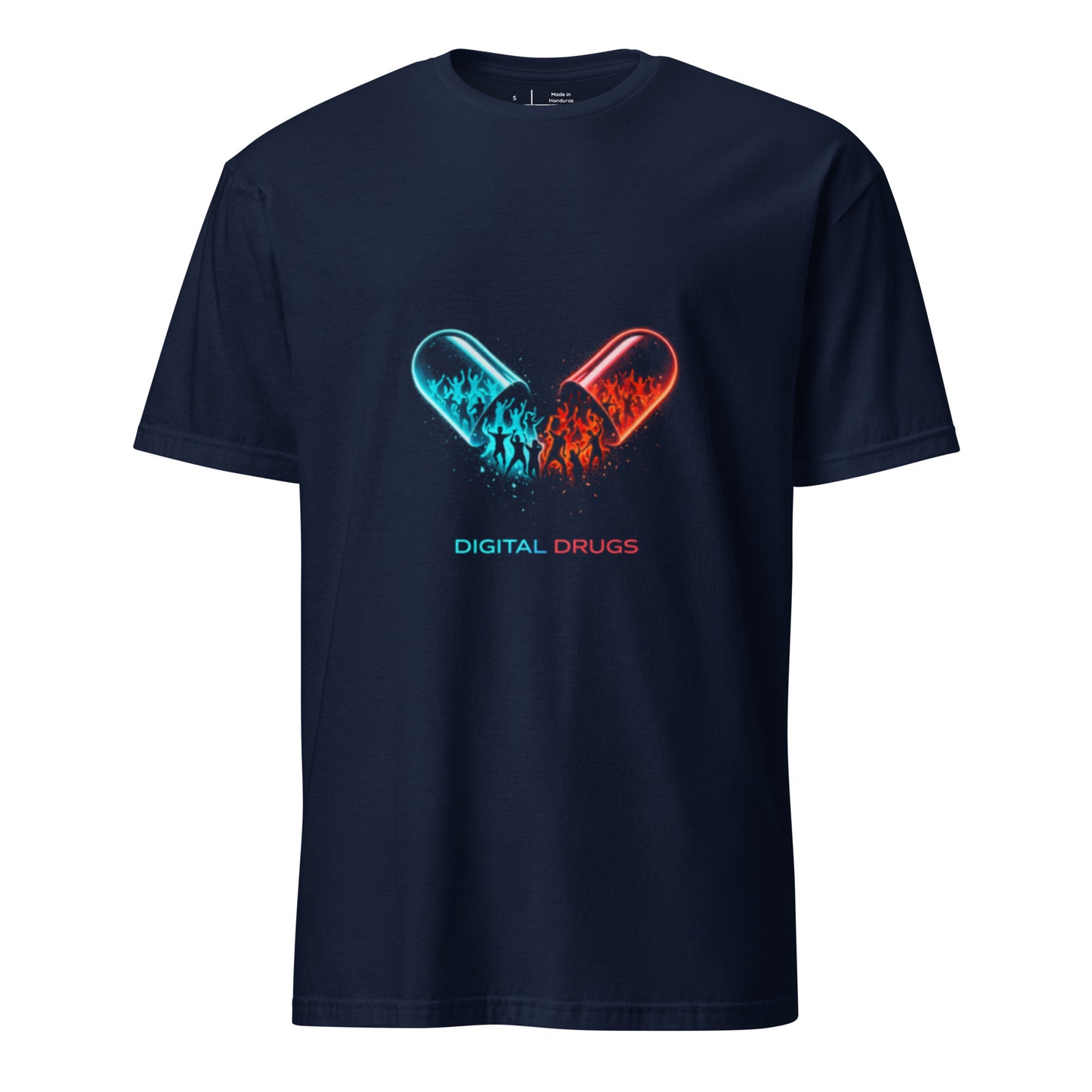 Digital Drugs – Rave Culture - Short-Sleeve Unisex T-Shirt - Graphic Tee - Navy - Front