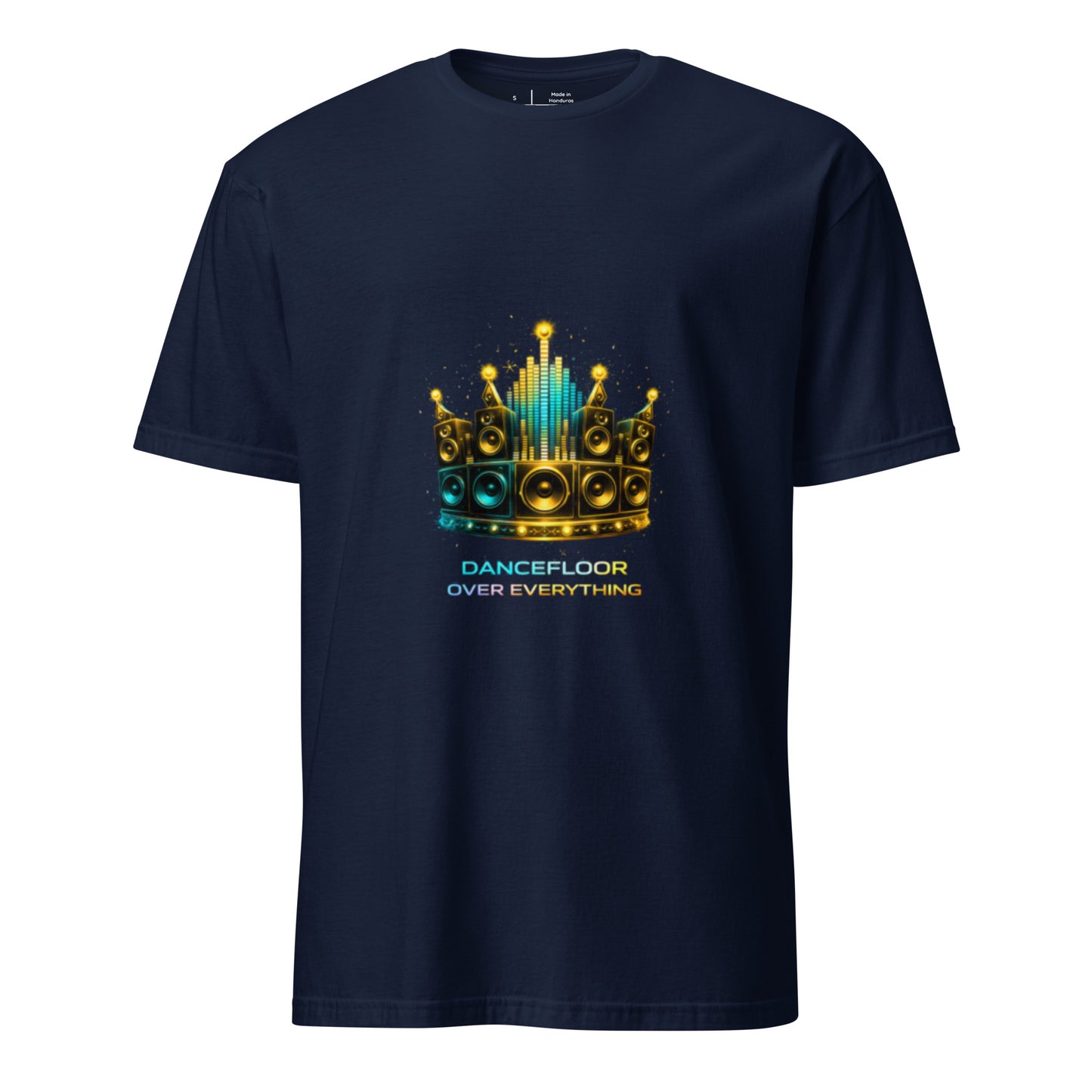 Dancefloor Over Everything – Cyber Rave - Short-Sleeve Unisex T-Shirt - Graphic Tee - Navy - Front