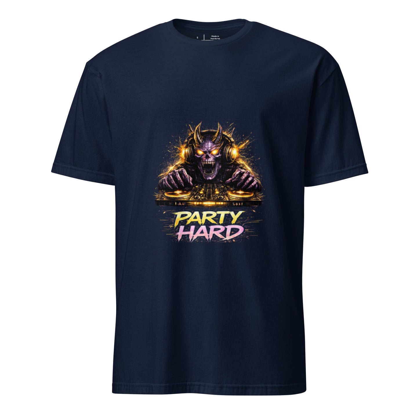 Party Hard – Demon Rave Festival  - Short-Sleeve Unisex T-Shirt Graphic Tee - Navy - Front