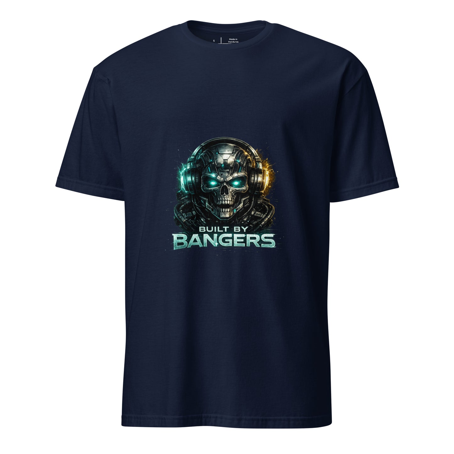 Built By Bangers – Cyber Music - Short-Sleeve Unisex T-Shirt Graphic Tee - Navy - Front