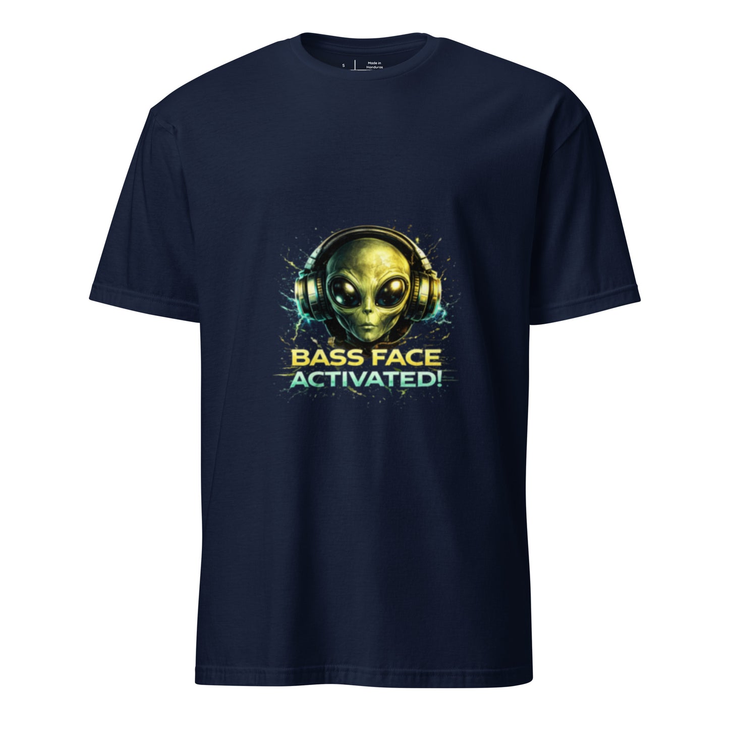 Bass Face Activated – Alien Rave - Short-Sleeve Unisex T-Shirt - Graphic Tee - Navy - Front