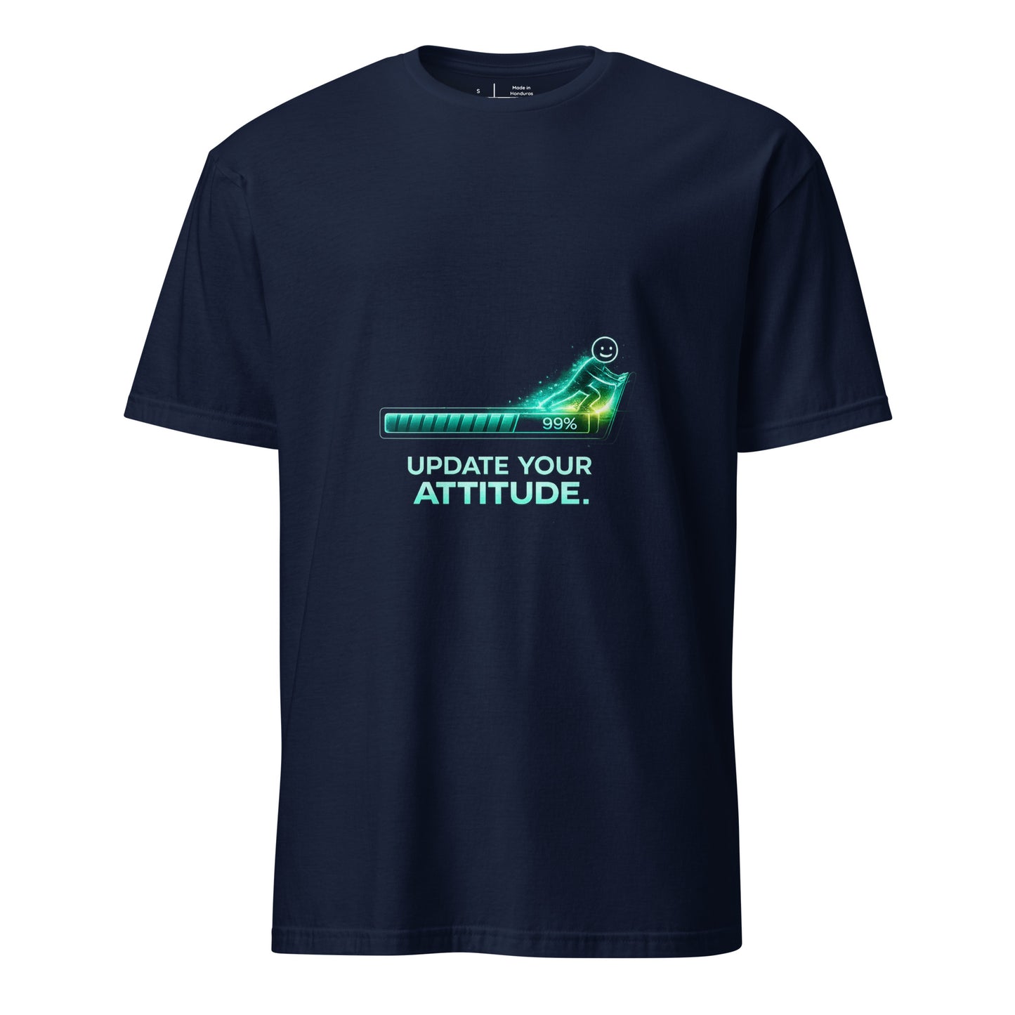 Attitude Update – Positive Upgrade - Short-Sleeve Unisex T-Shirt - Graphic Tee - Navy - Front