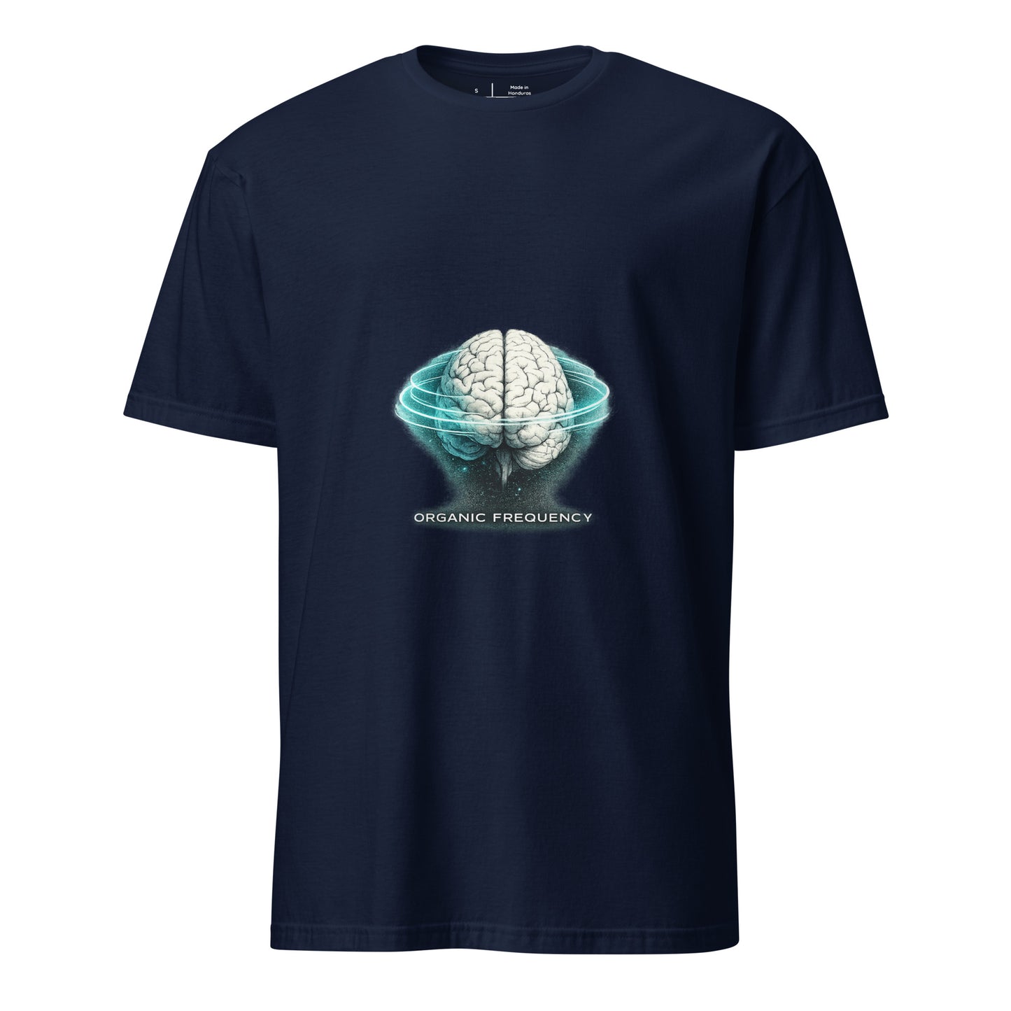 Organic Frequency – Human Signal - Short-Sleeve Unisex T-Shirt - Graphic Tee - Navy - Front