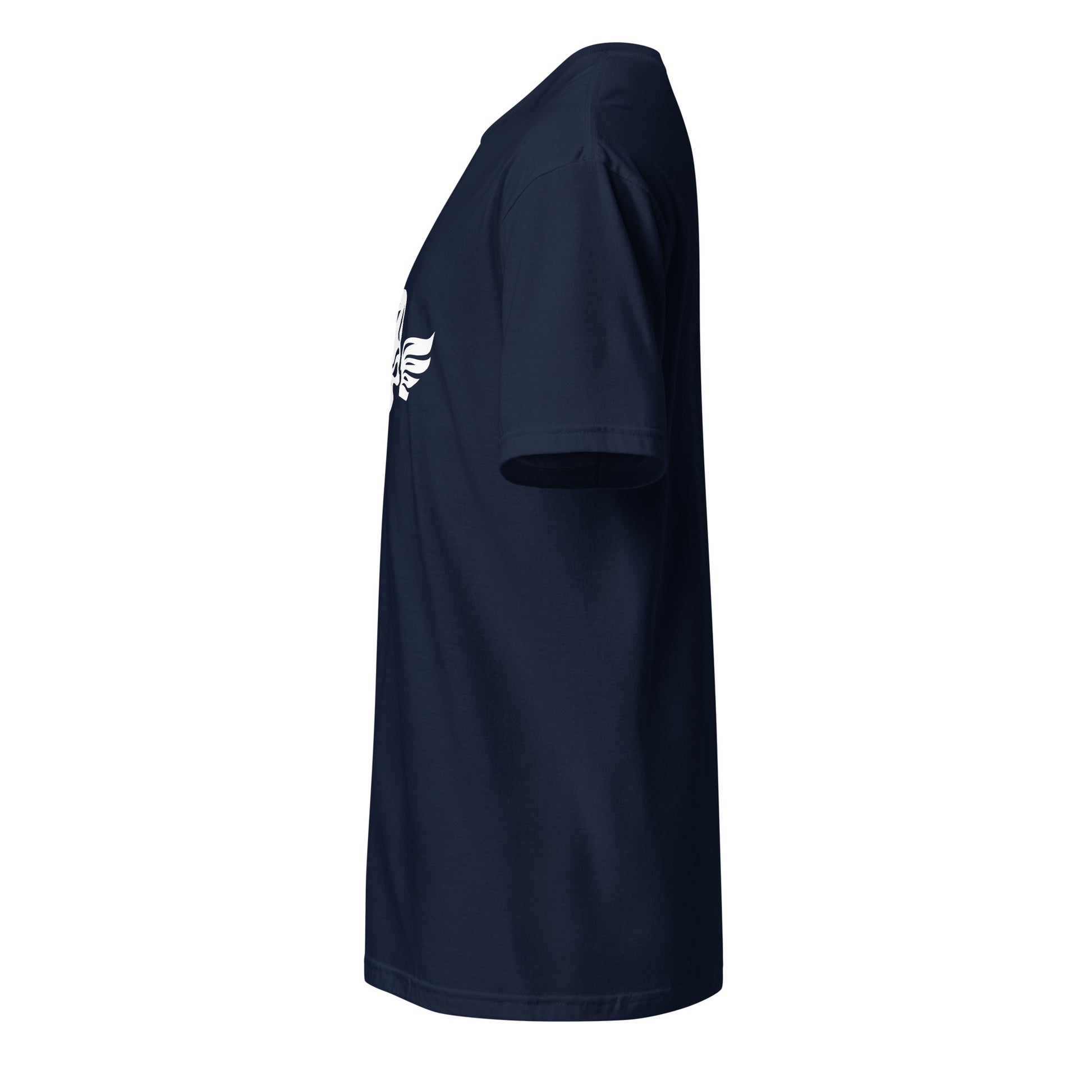 Winged Skull - Winged Voltage - Short-Sleeve Unisex T-Shirt - Graphic Tee - Navy - Left side
