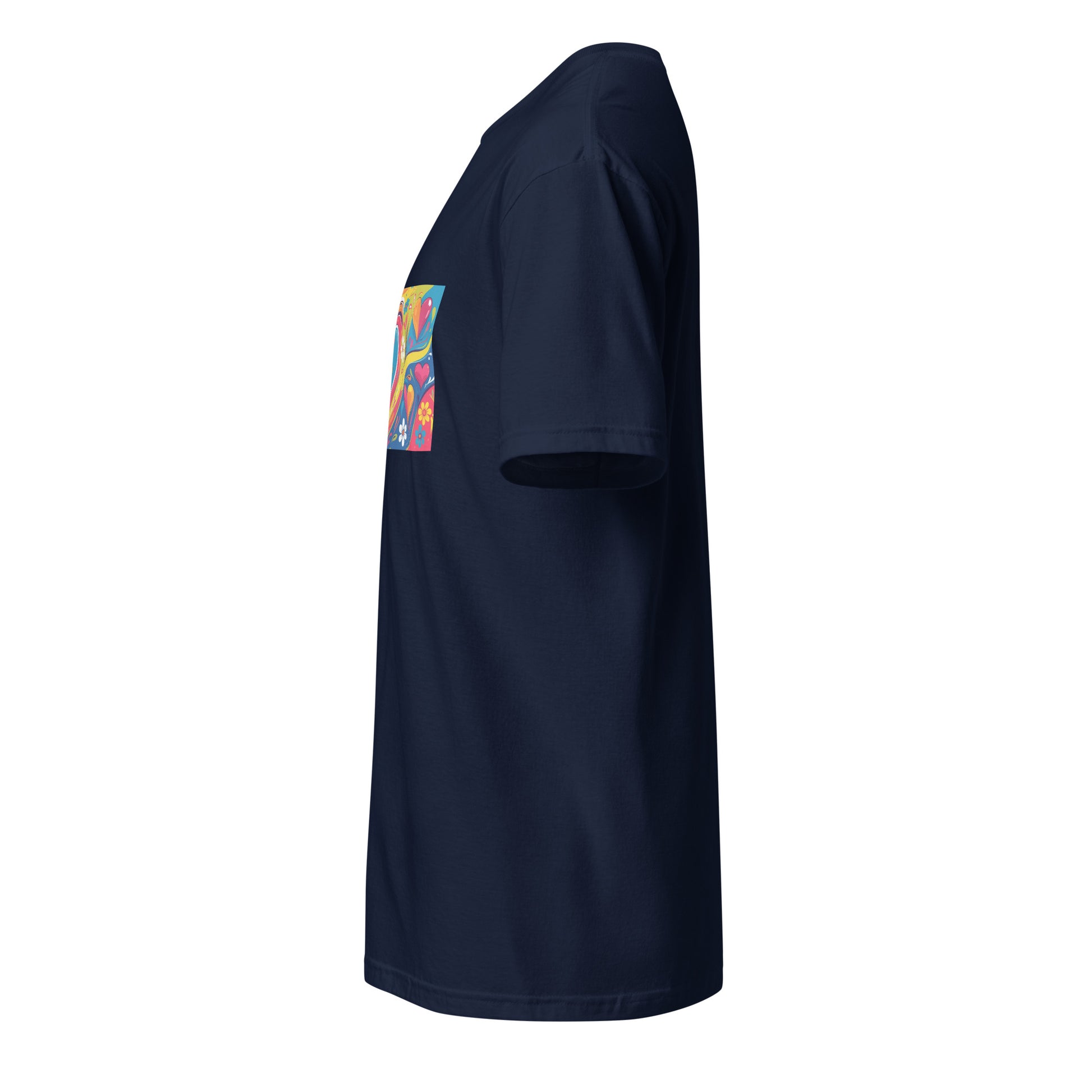 Abstract - Love In Bloom - Short-Sleeve Unisex T-Shirt - Graphic Tee - Navy - Left side