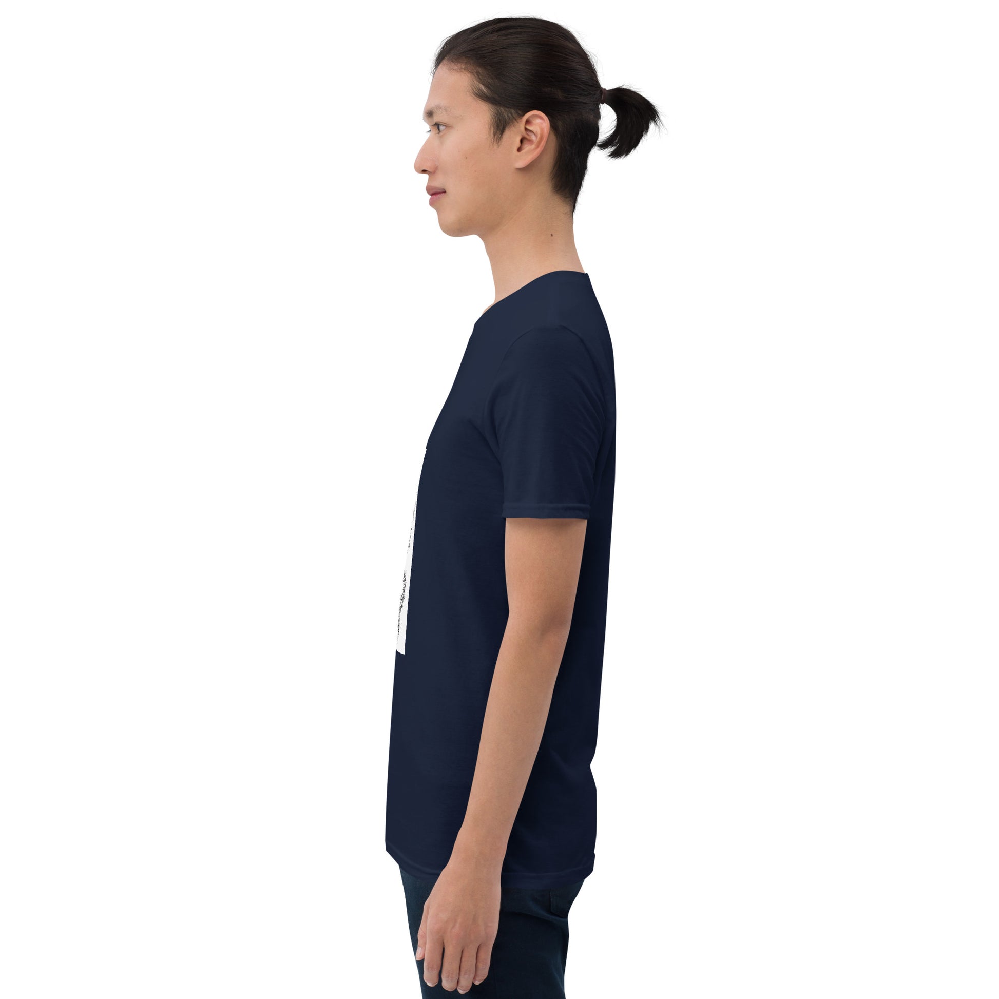 Chinese Dragon - Minimalist Design Artwork - Short-Sleeve Unisex T-Shirt - Graphic Tee - Navy - Left side