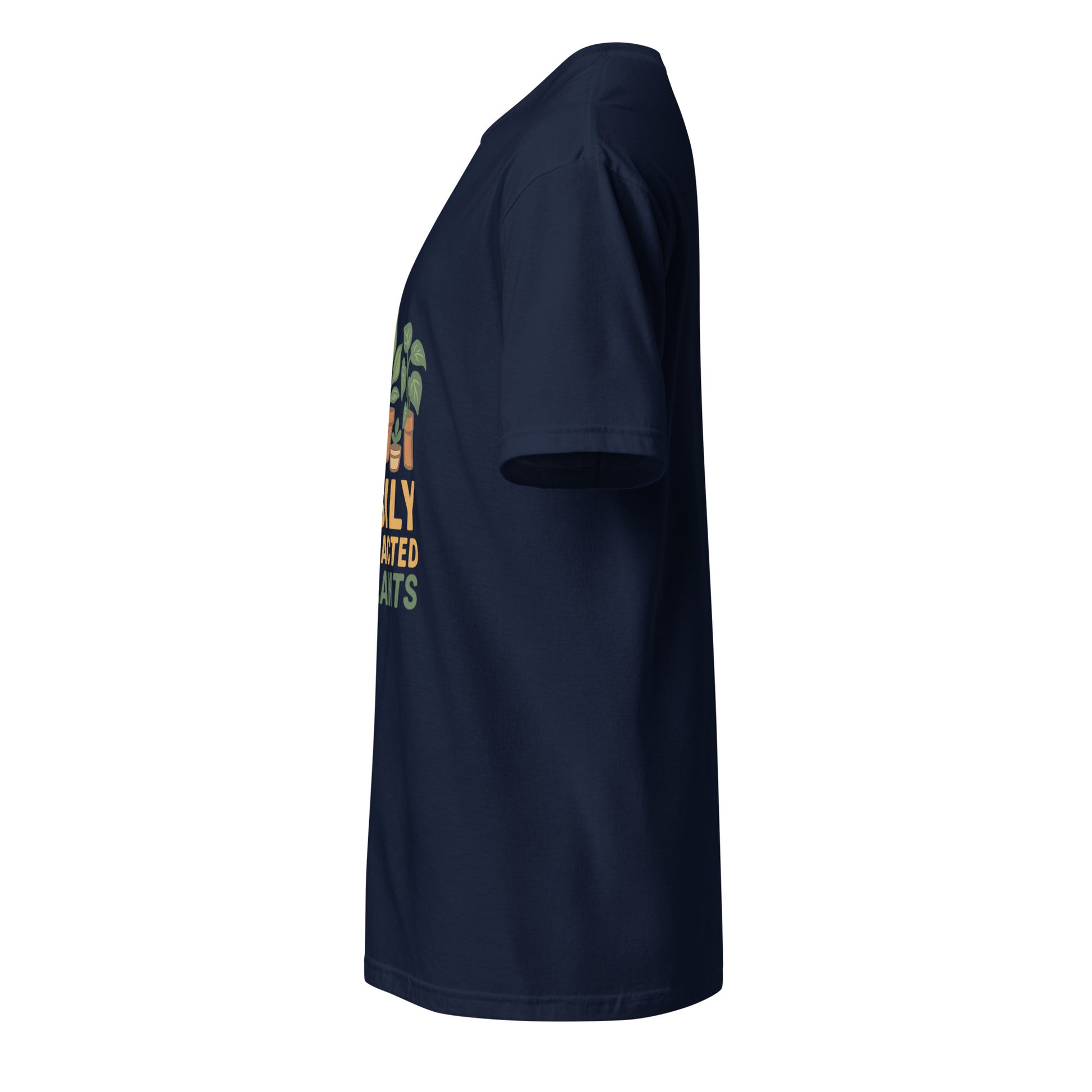 Easily Distracted By Plants - Short-Sleeve Unisex T-Shirt - Graphic Tee - Navy - Left side