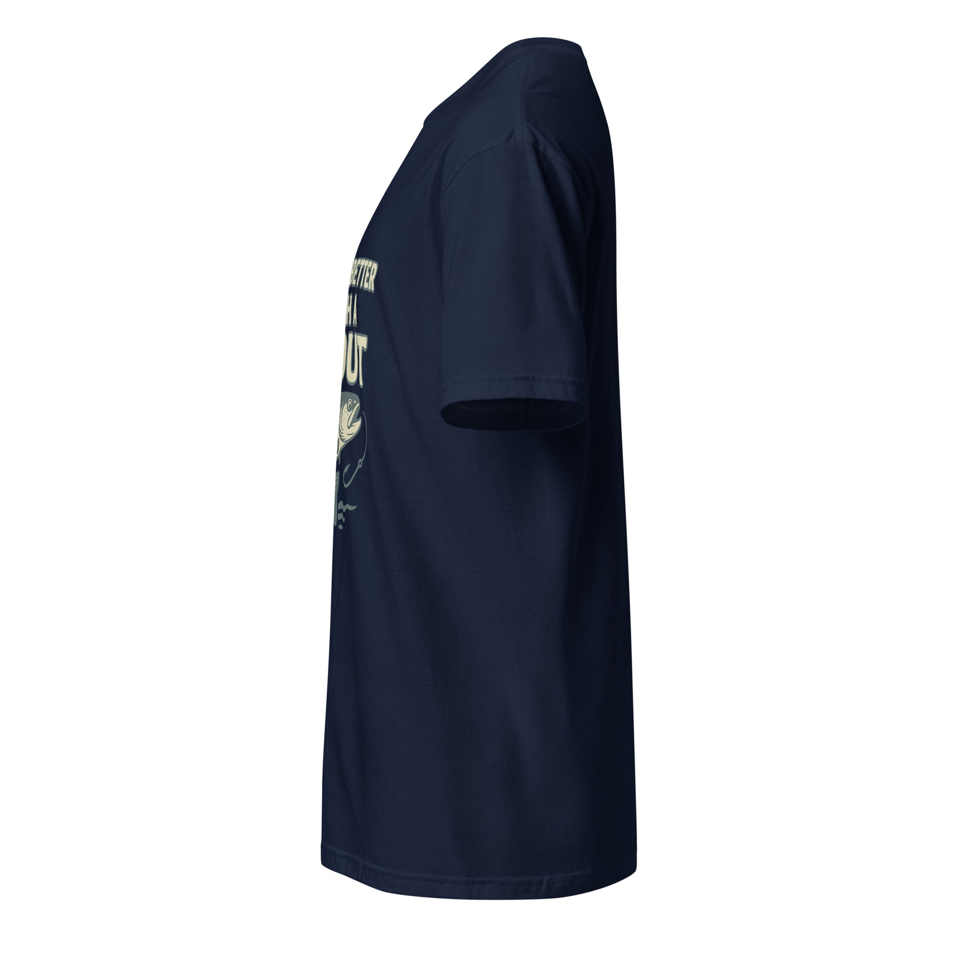 Life Is Better - Fishing Lover's - Short-Sleeve Unisex T-Shirt - Graphic Tee - Navy - Left side