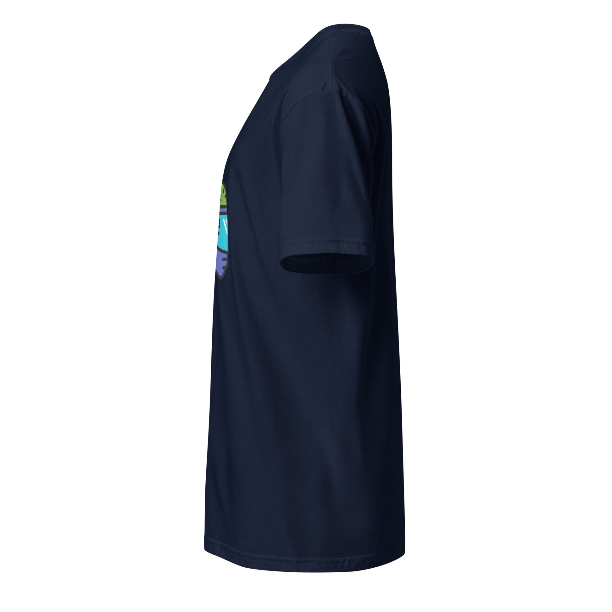 Cyber Helmet - Neo-Rider Edition - Short-Sleeve Unisex T-Shirt - Graphic Tee - Navy - Left side