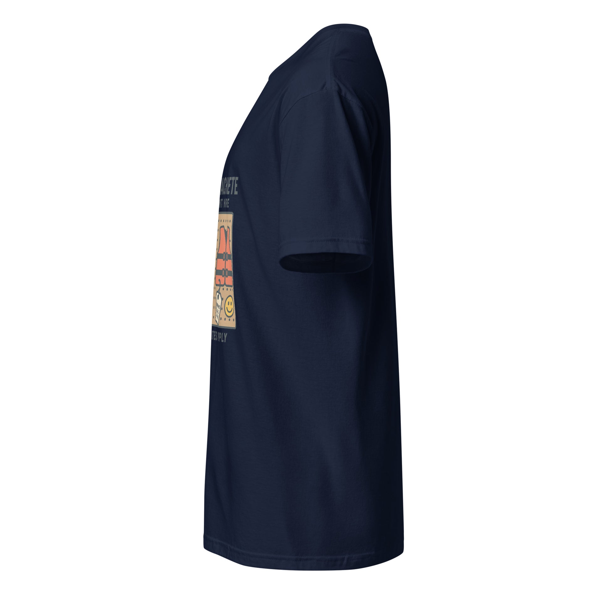 Mask & Machete Equipment Hire – For All Your Slasher Needs - Short-Sleeve Unisex T-Shirt - Graphic Tee - Navy - Left side