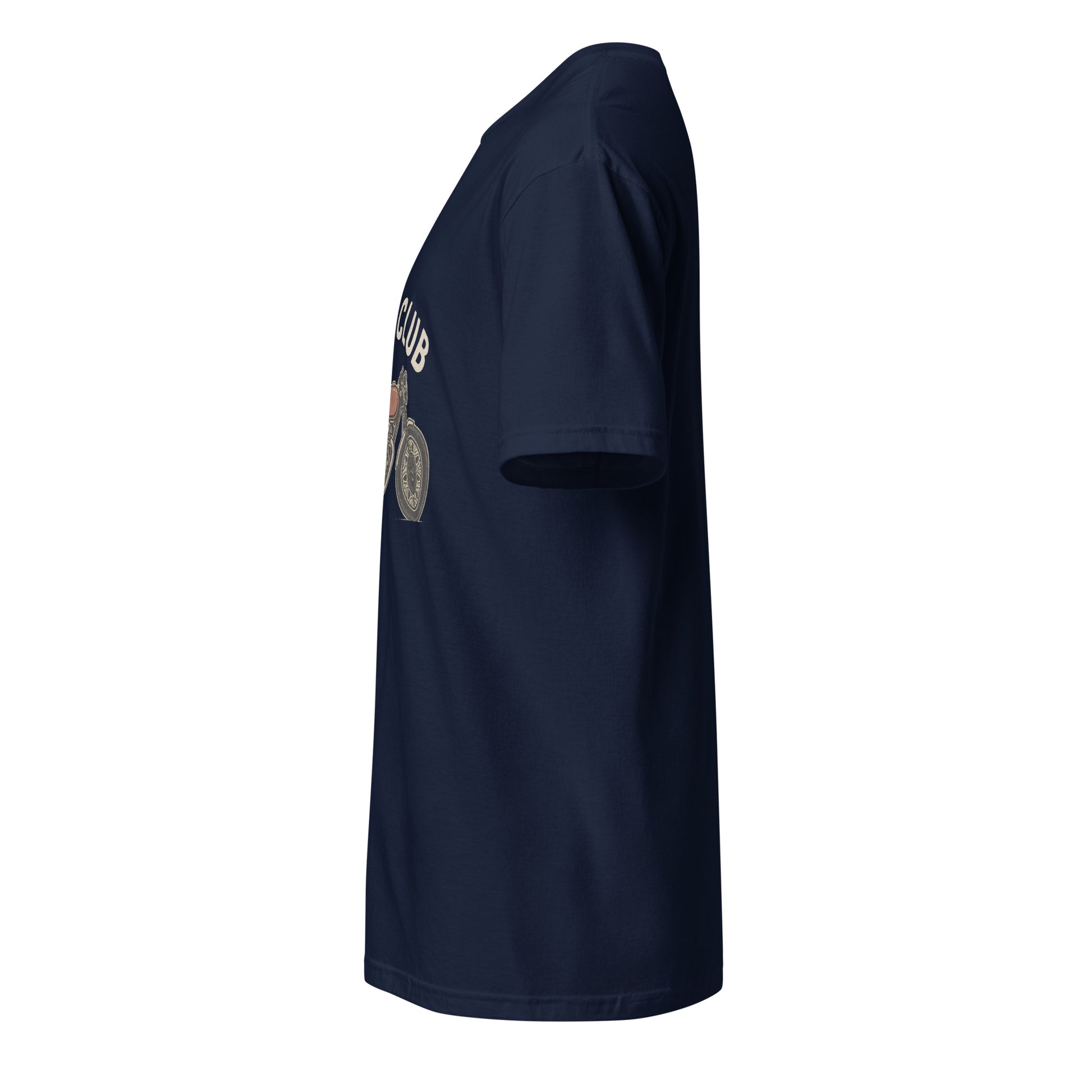 Moto Club – Vintage Rider’s - Short-Sleeve Unisex T-Shirt - Graphic Tee - Navy - Left side
