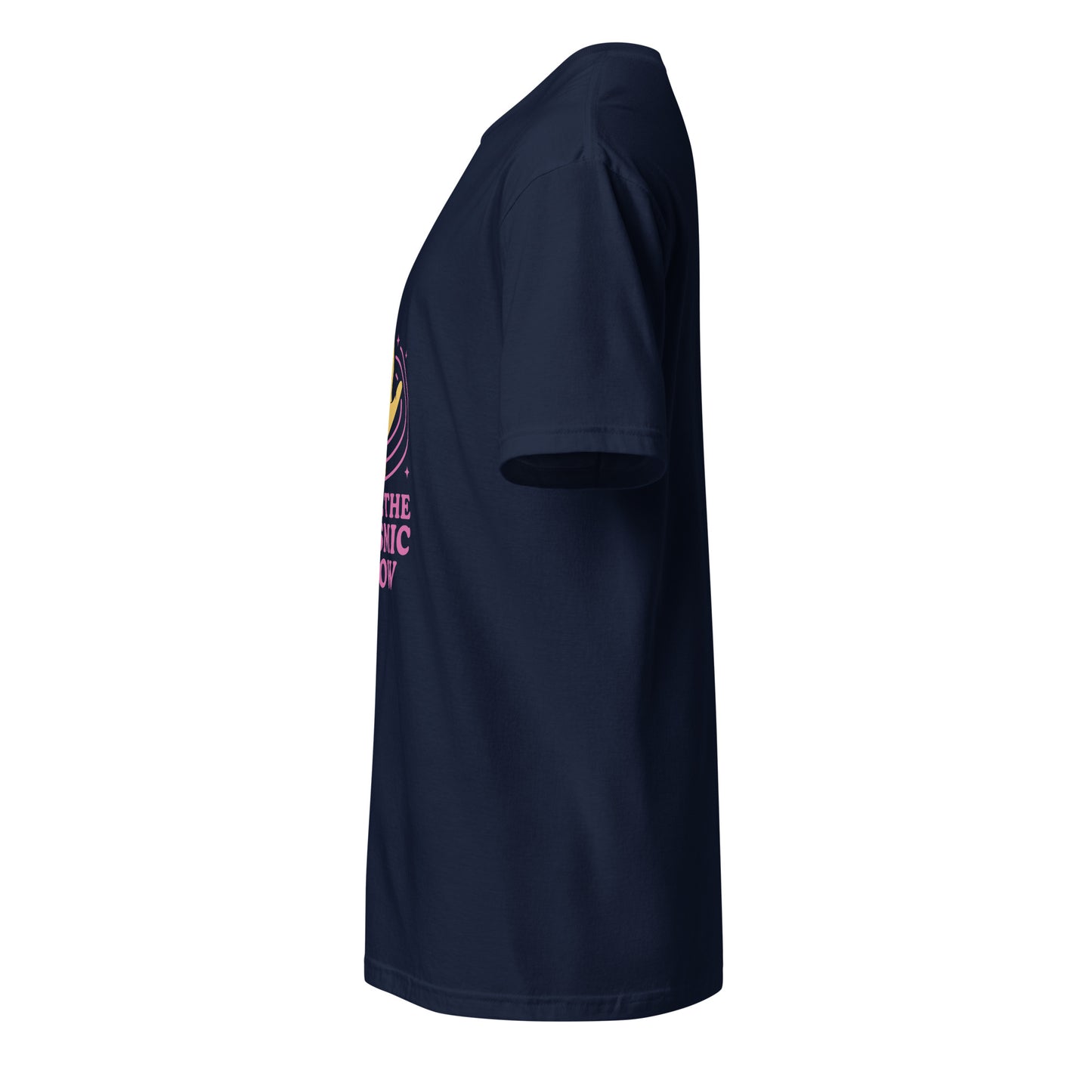 "Feel The Cosmic Flow" - Film Parody - Short-Sleeve Unisex T-Shirt - Graphic Tee - Navy - Left side
