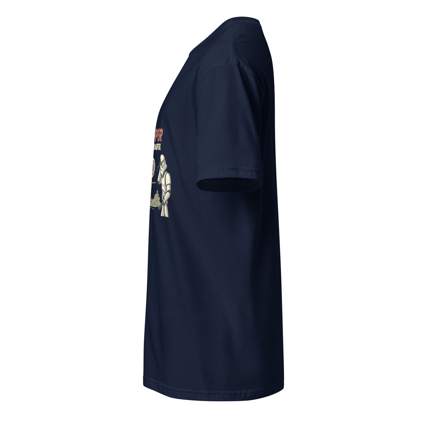 Trooper Target Practice – Aiming's Overrated Anyway - Short-Sleeve Unisex T-Shirt - Graphic Tee - Navy - Left side