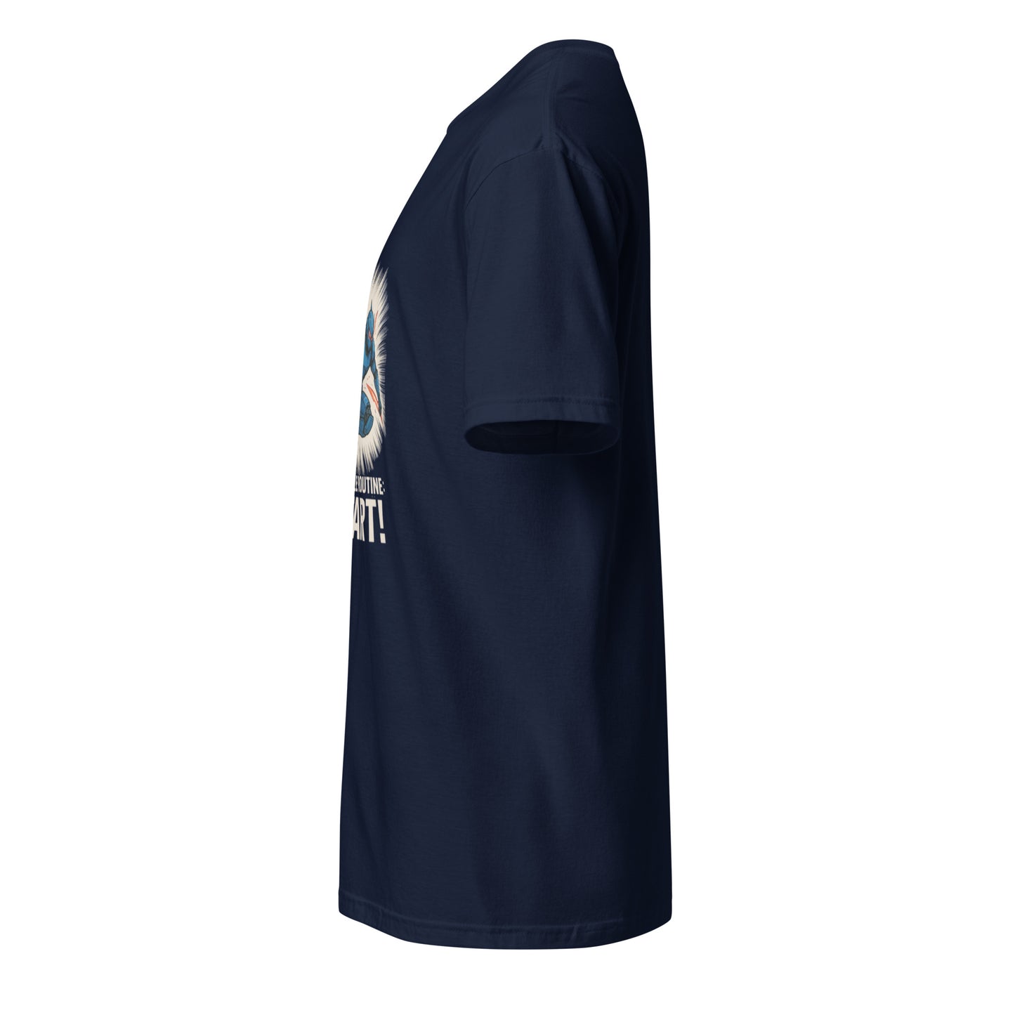 Battle Routine: Start! – Manga Mecha - Short-Sleeve Unisex T-Shirt - Graphic Tee - Navy - Left side