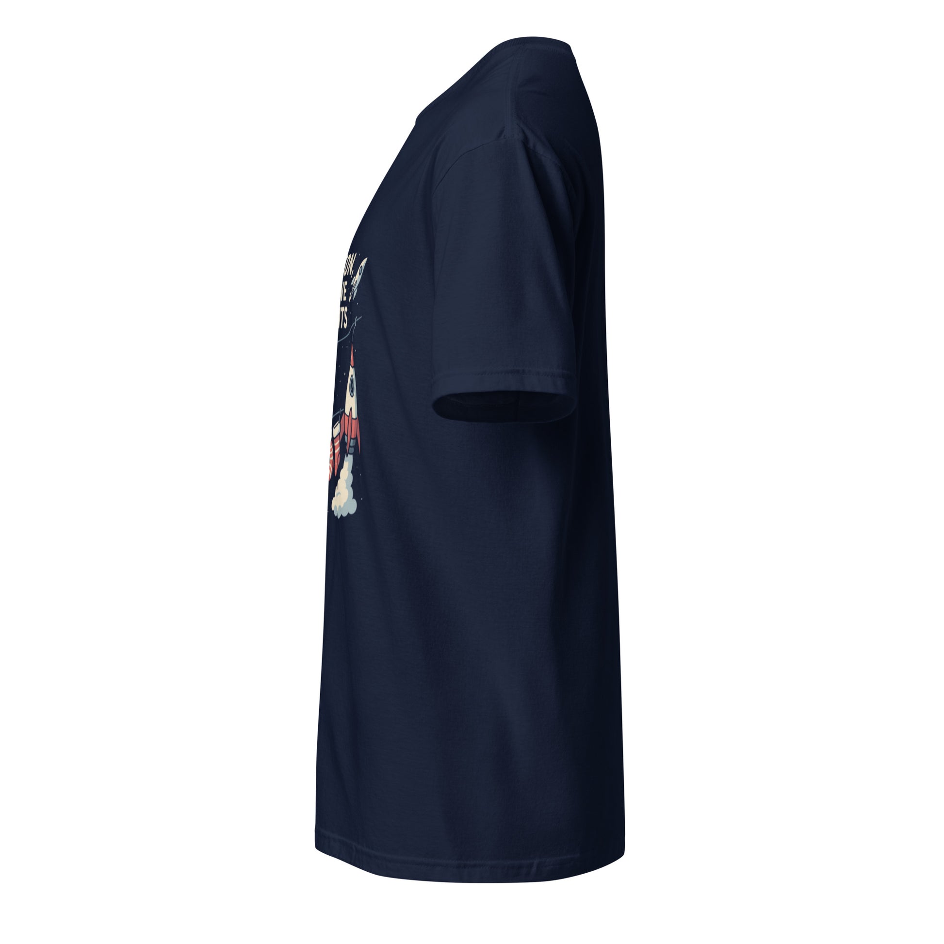 Socks & Rockets - Santa’s Gone Orbital - Short-Sleeve Unisex T-Shirt - Graphic Tee - Navy - Left side