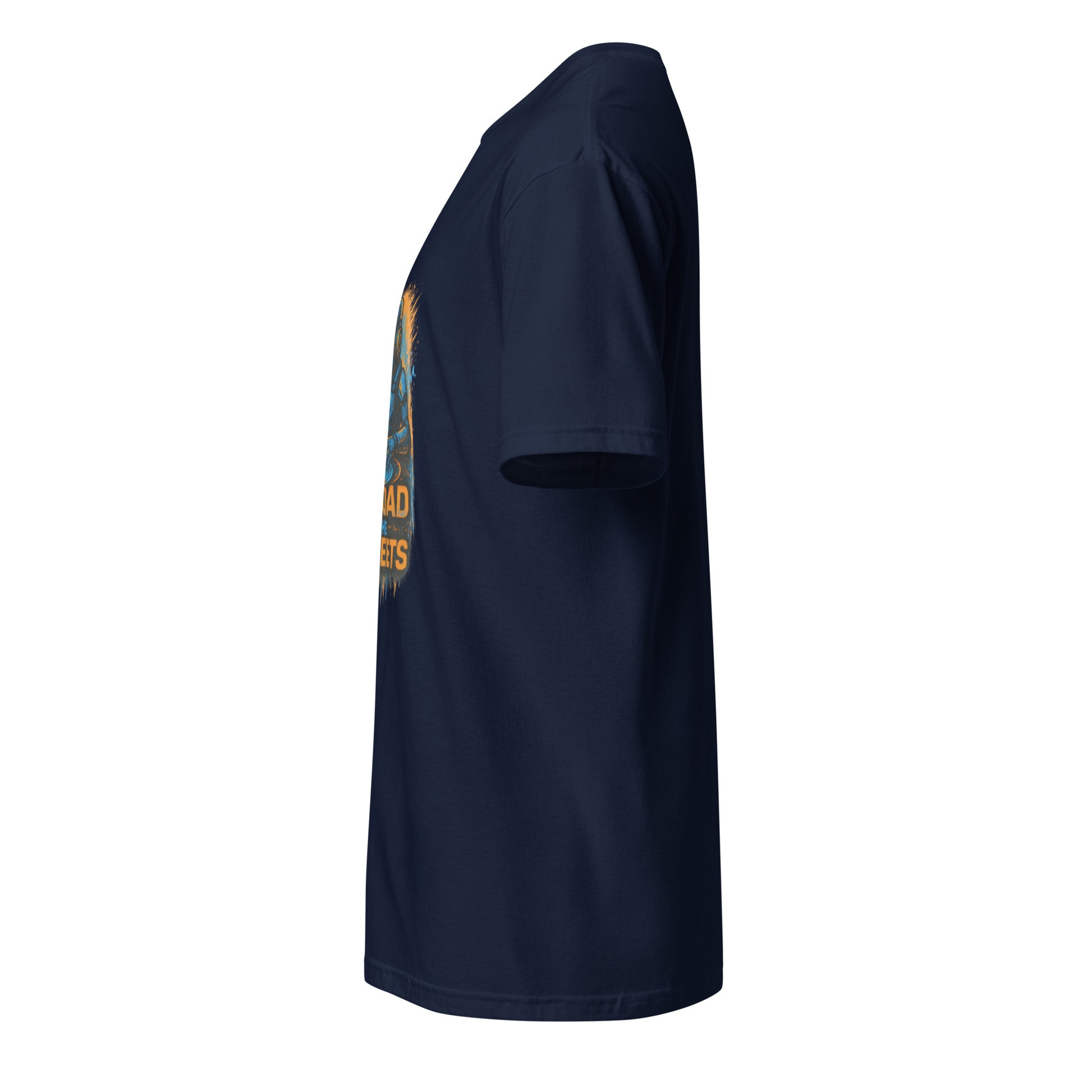 Upload the Streets - Urban Rave - Short-Sleeve Unisex T-Shirt - Graphic Tee - Navy - Left side