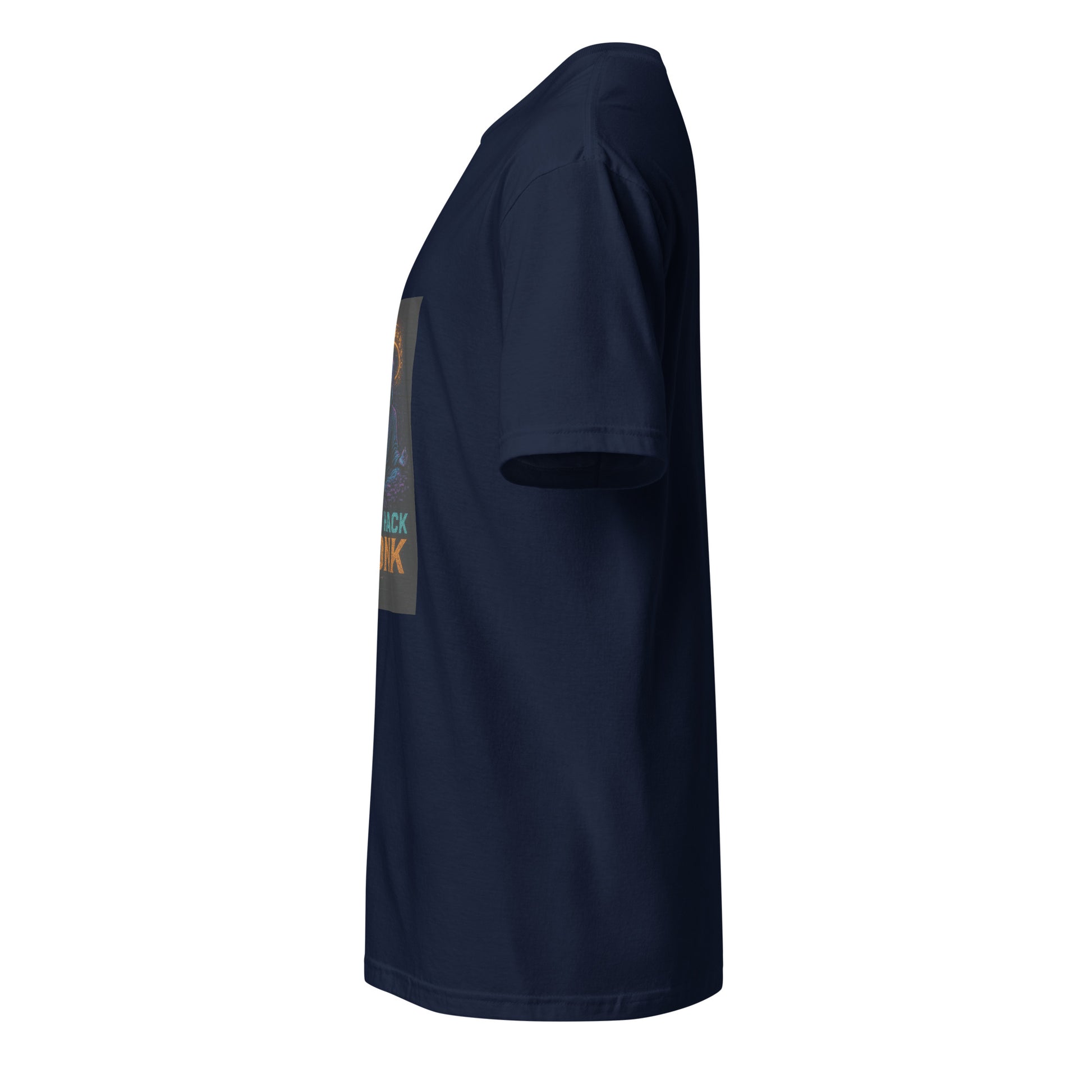 Halo Hack Monk - Digital Calm - Short-Sleeve Unisex T-Shirt - Graphic Tee - Navy - Left side