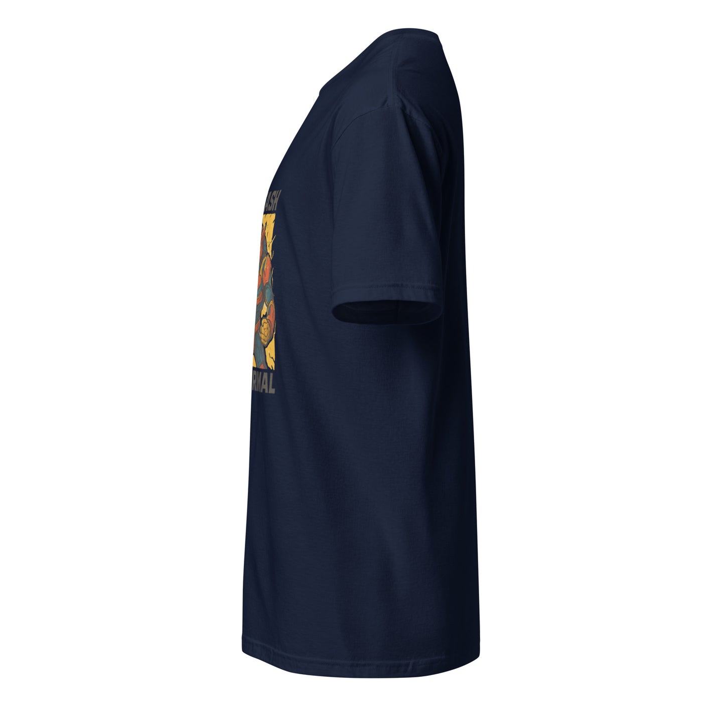 Thunder Primal Overdrive – Tech-Totem Fusion Warrior - Short-Sleeve Unisex T-Shirt - Graphic Tee - Navy - Left side