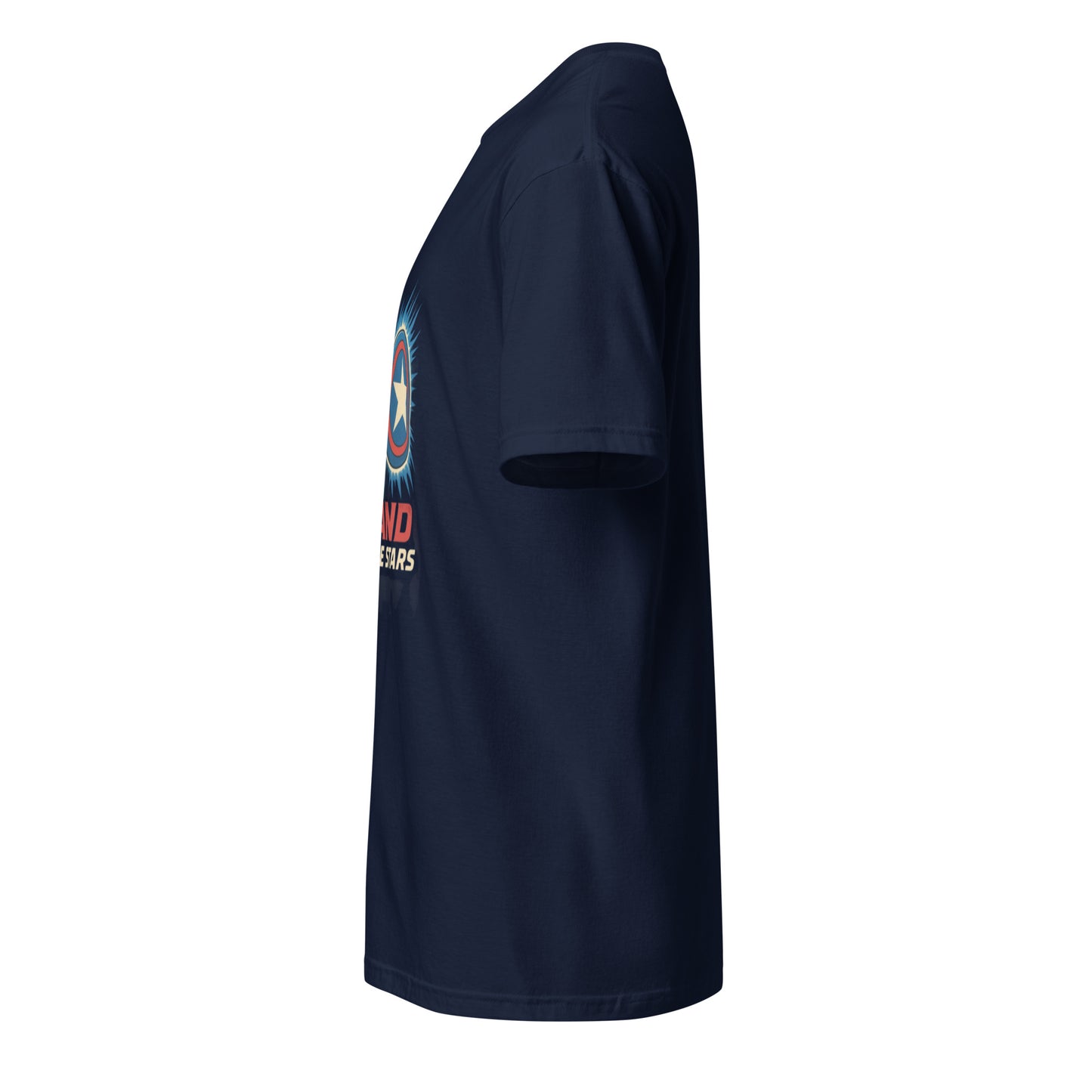 Galactic Sentinel Overwatch – “Stand for the Stars.” - Short-Sleeve Unisex T-Shirt - Graphic Tee - Navy - Left side