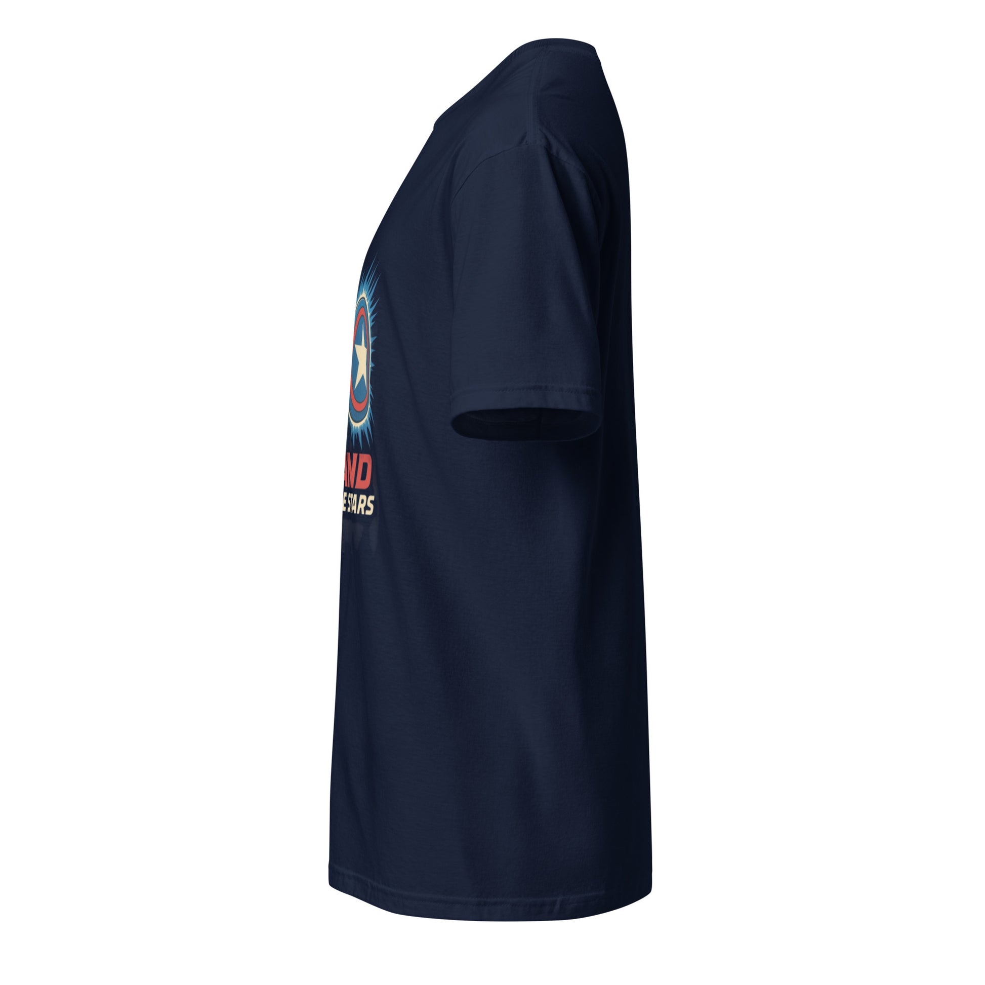 Galactic Sentinel Overwatch – “Stand for the Stars.” - Short-Sleeve Unisex T-Shirt - Graphic Tee - Navy - Left side