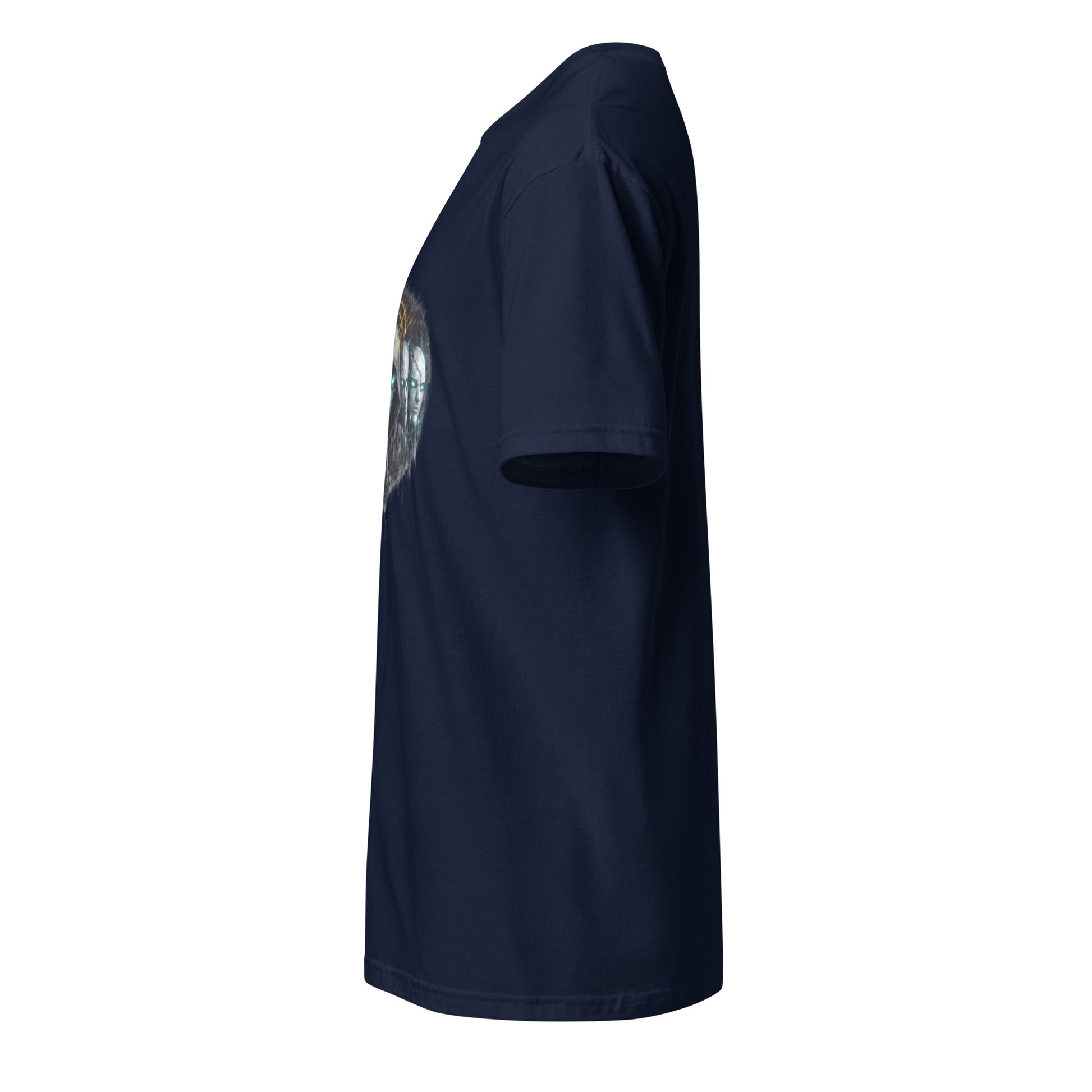Digital Mask Society – Identity & Anonymity - Short-Sleeve Unisex T-Shirt - Graphic Tee - Navy - Left side