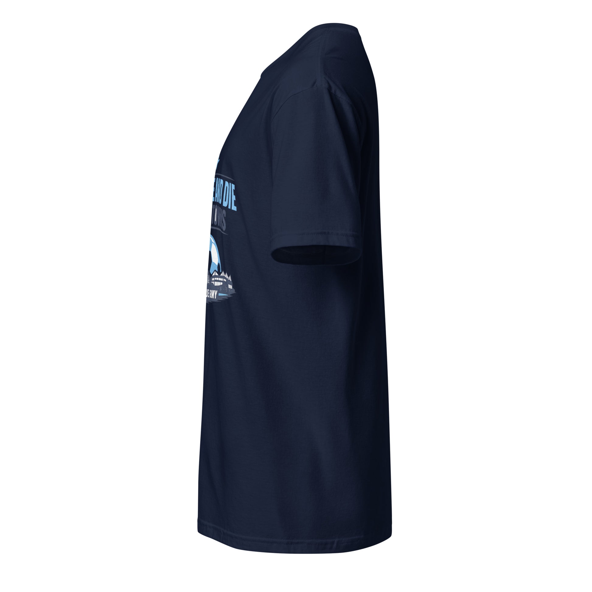 Live and Die in These Towns – Coventry Skyline - Short-Sleeve Unisex T-Shirt - Graphic Tee - Navy - Left side
