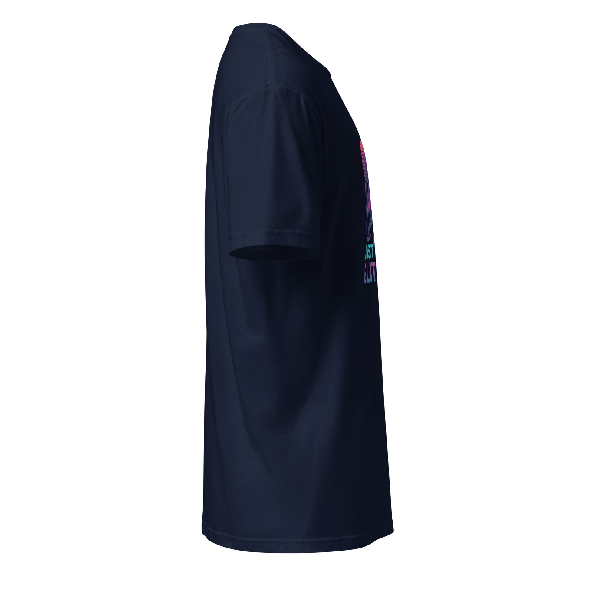 Just Keep Glitchin’ – Cyber Octopus VR - Short-Sleeve Unisex T-Shirt - Graphic Tee - Navy - Right side