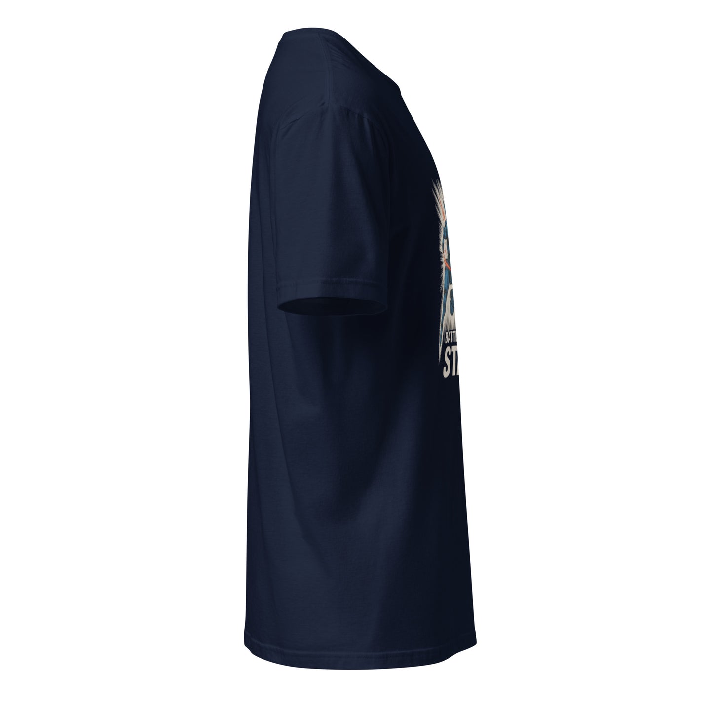 Battle Routine: Start! – Manga Mecha - Short-Sleeve Unisex T-Shirt - Graphic Tee - Navy - Right side